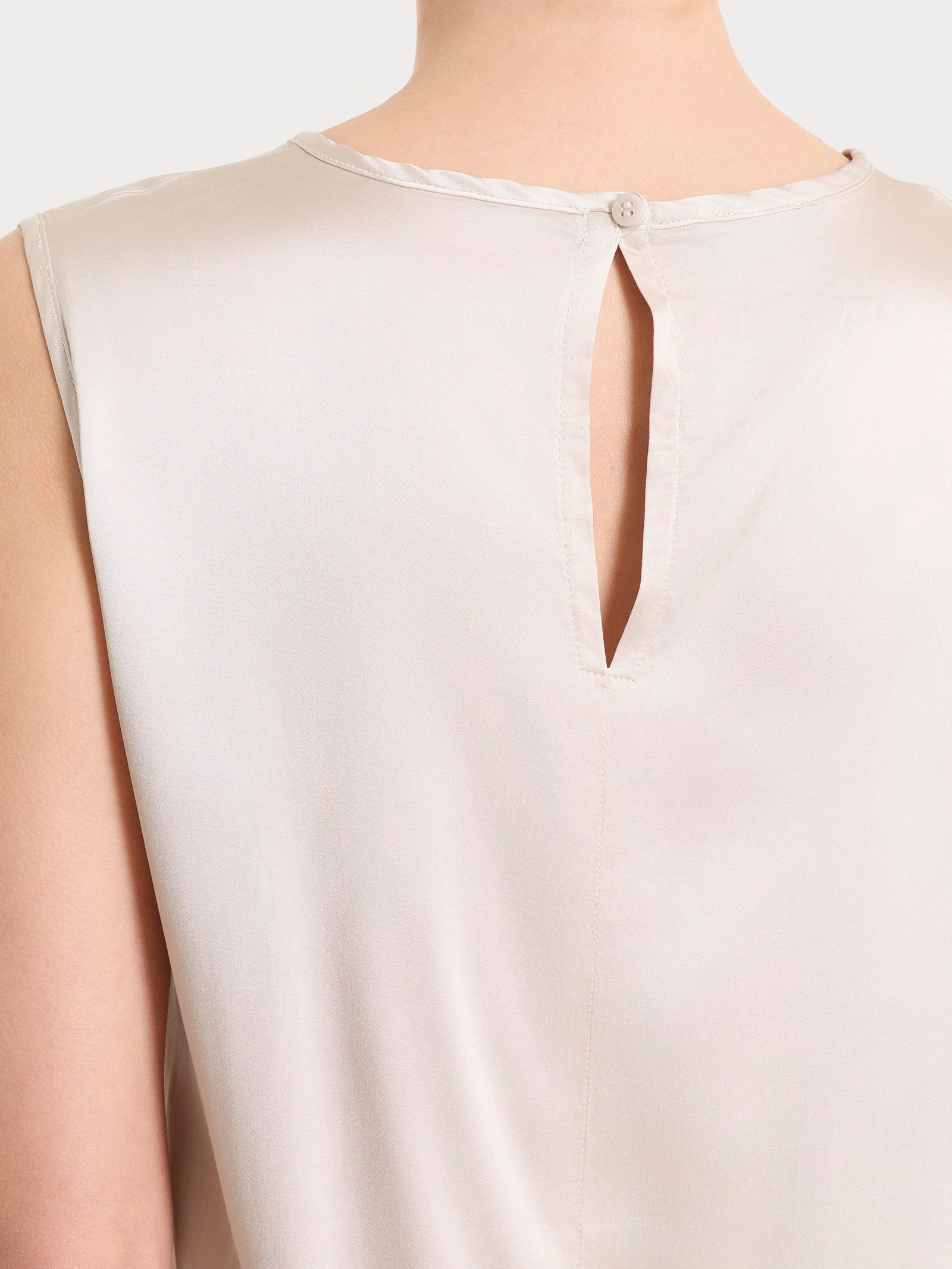 Ragno Stretch Satin top spalla larga champignon fluido