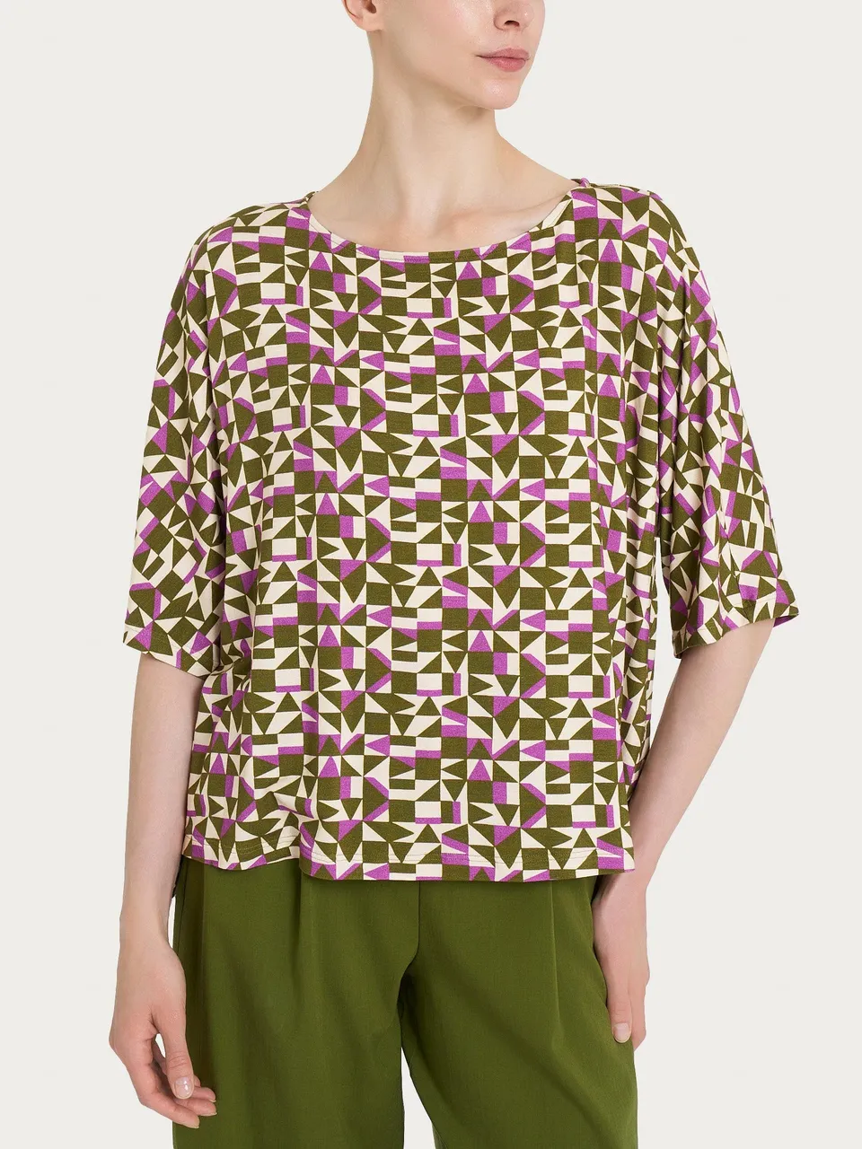 Ragno Viscosa Summer Maglia girocollo Cattleya Orchid viscosa