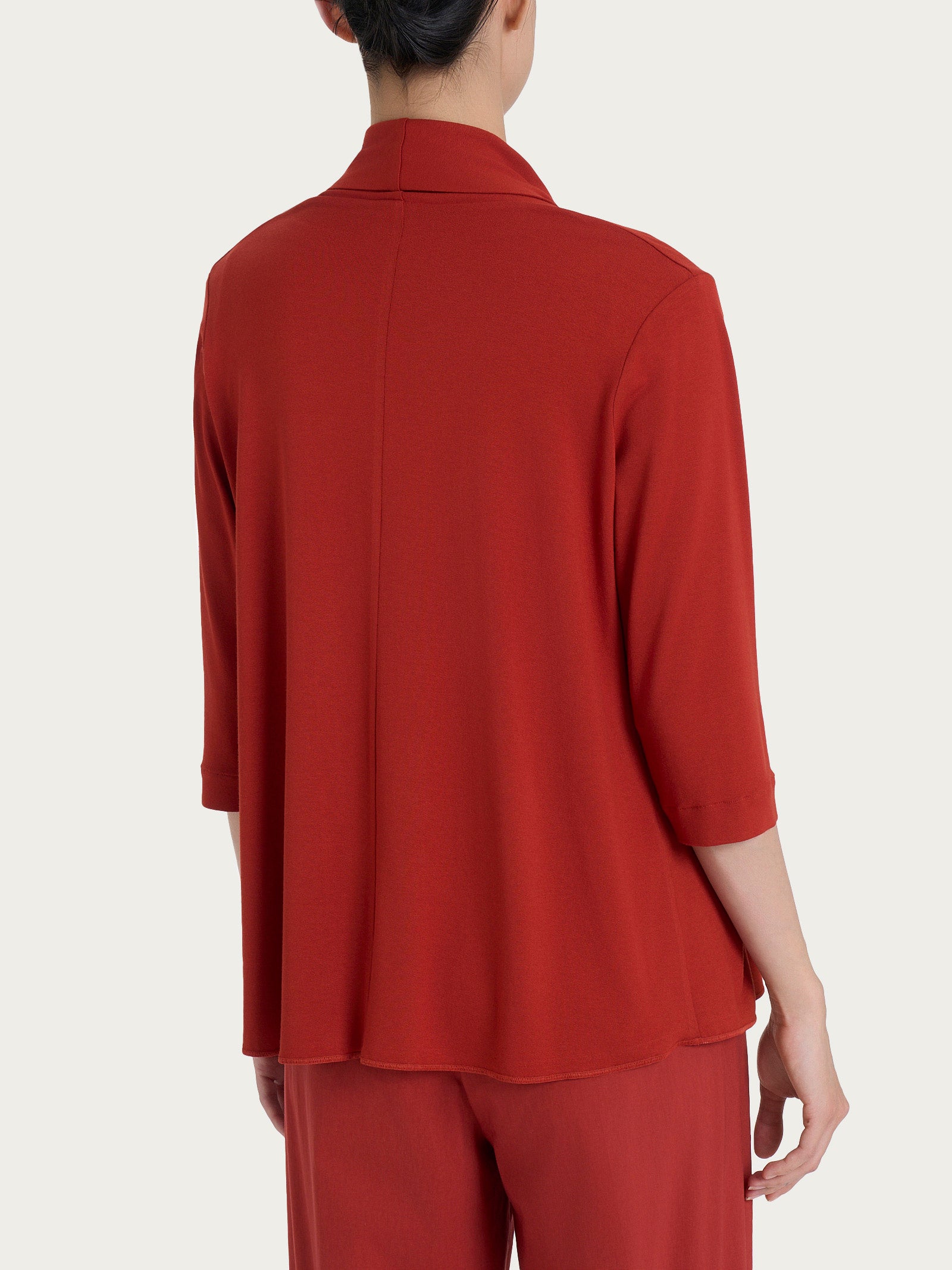 Ragno Viscosa Summer cardigan corto Red Ochre fresco donna
