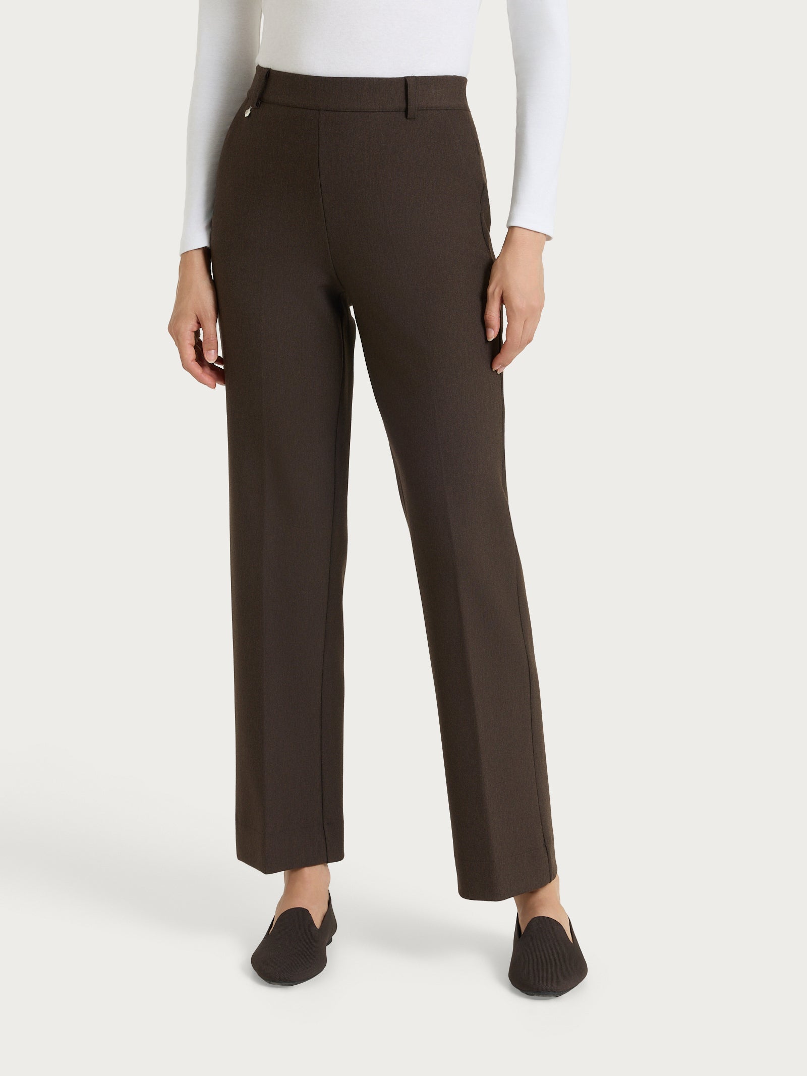 Ragno Compact pantalone flare con tasche ebano mel elasticizzato