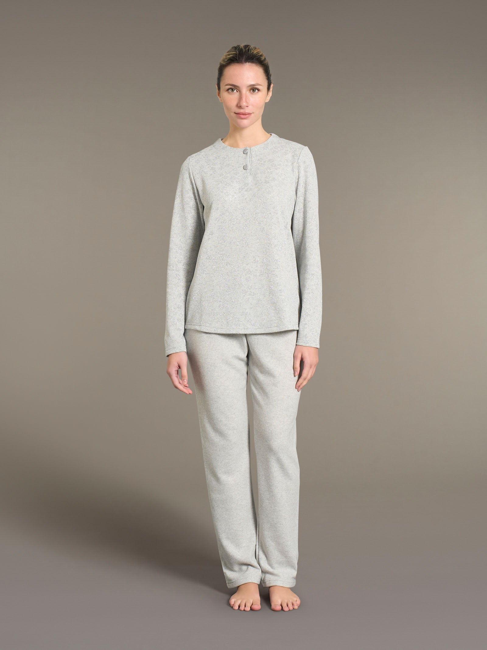 Ragno Cotton Eco Pile pigiama serafino Fant. Vapore Mel.