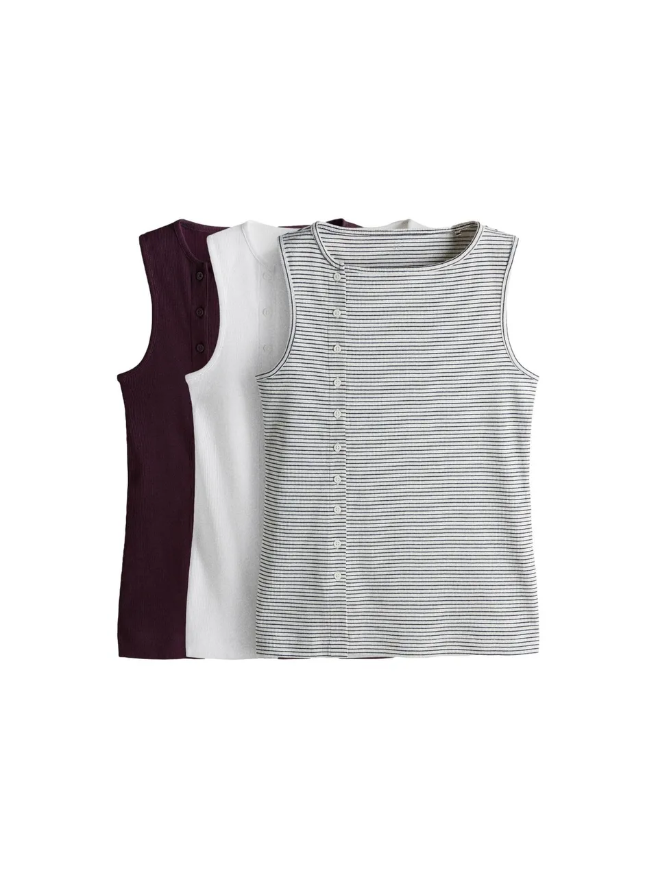 Geo Next The Set Canotte Donna Bottoni Laterali Confezione da 3
