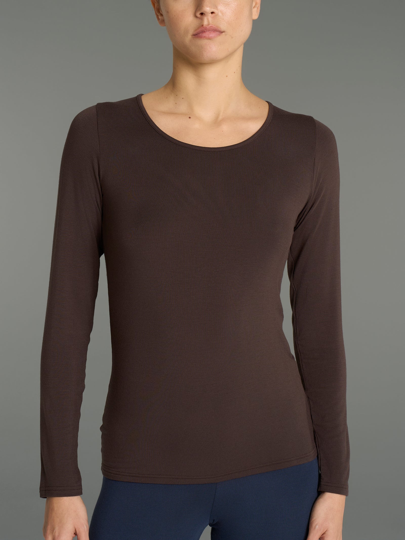 Ragno Maglia Girocollo Manica Lunga Eco Viscosa Chocolate Torte