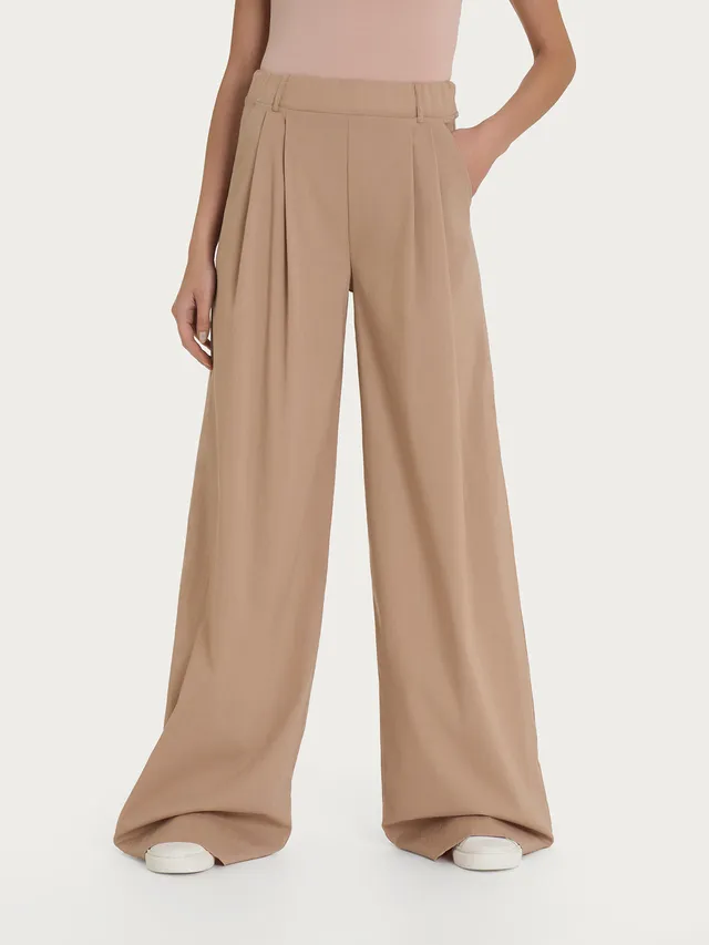 Ragno Super Natural Palazzo Pantaloni Warm Taupe tencel ampio