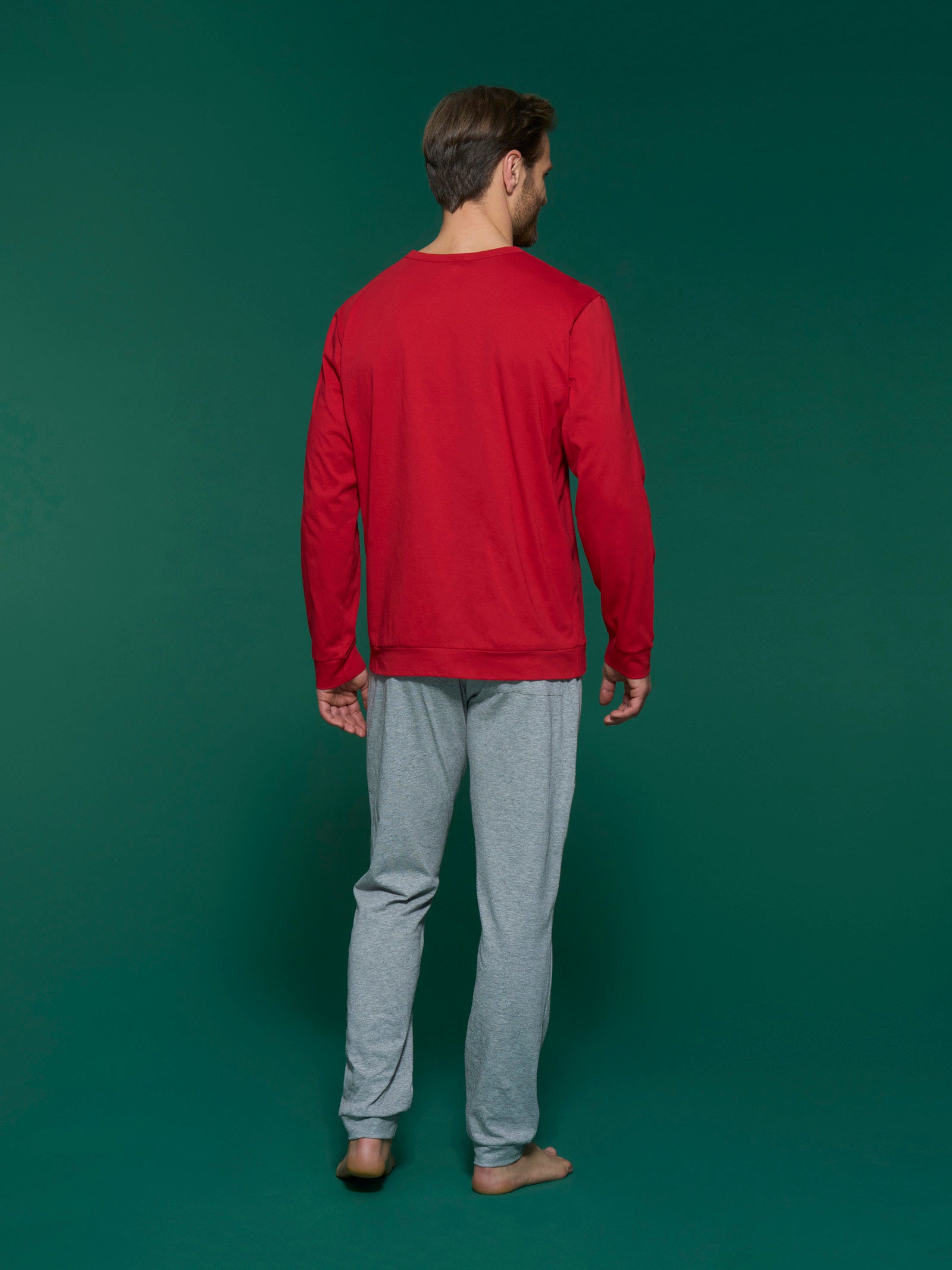 Ragno pigiama natalizio cotone uomo fantasia salsa