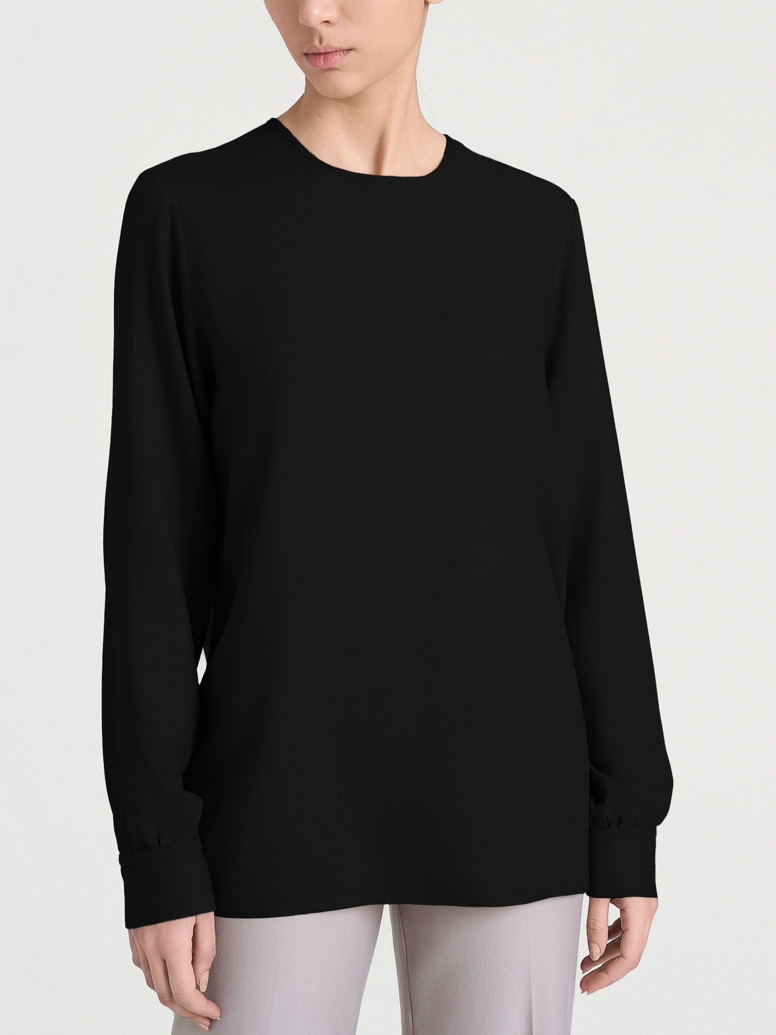 Ragno Winter Ecoseta Blusa Girocollo Nera Kimono