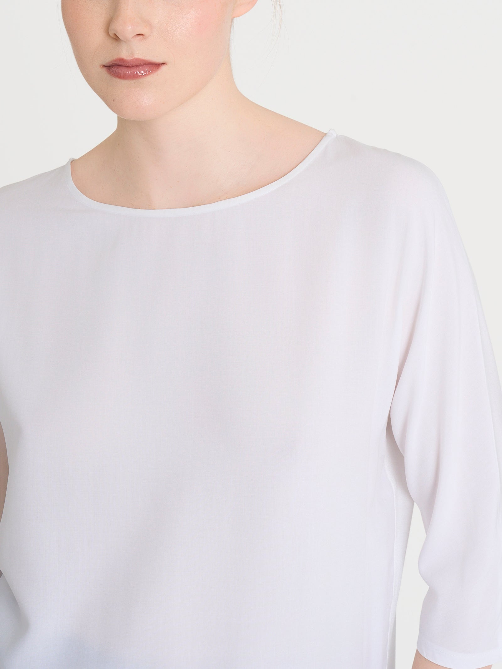 Ragno Viscosa Summer Maglietta Kimono 3/4 Bianco