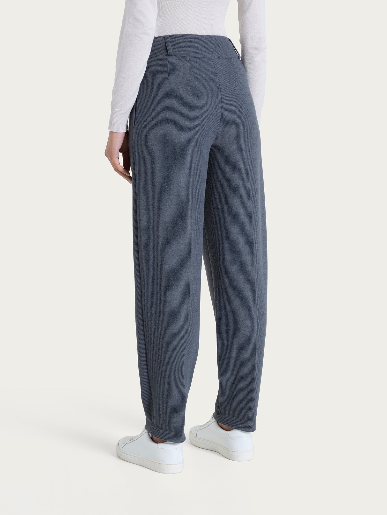 Ragno Velvet pantalone carota pinces Dark Shadow