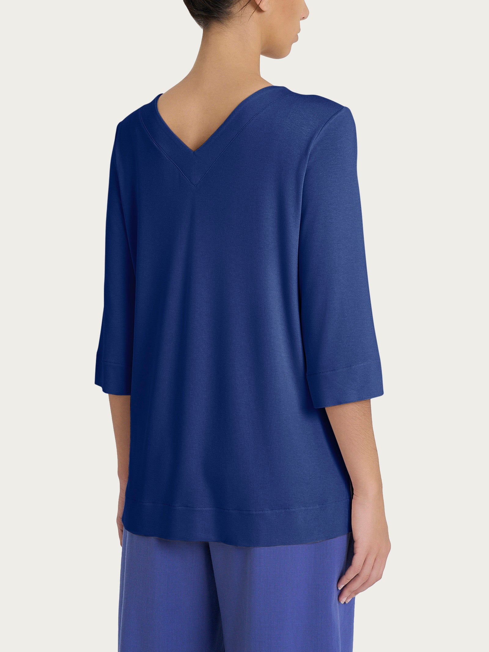 Ragno Viscosa Summer maglietta scollo V Blueberry viscosa