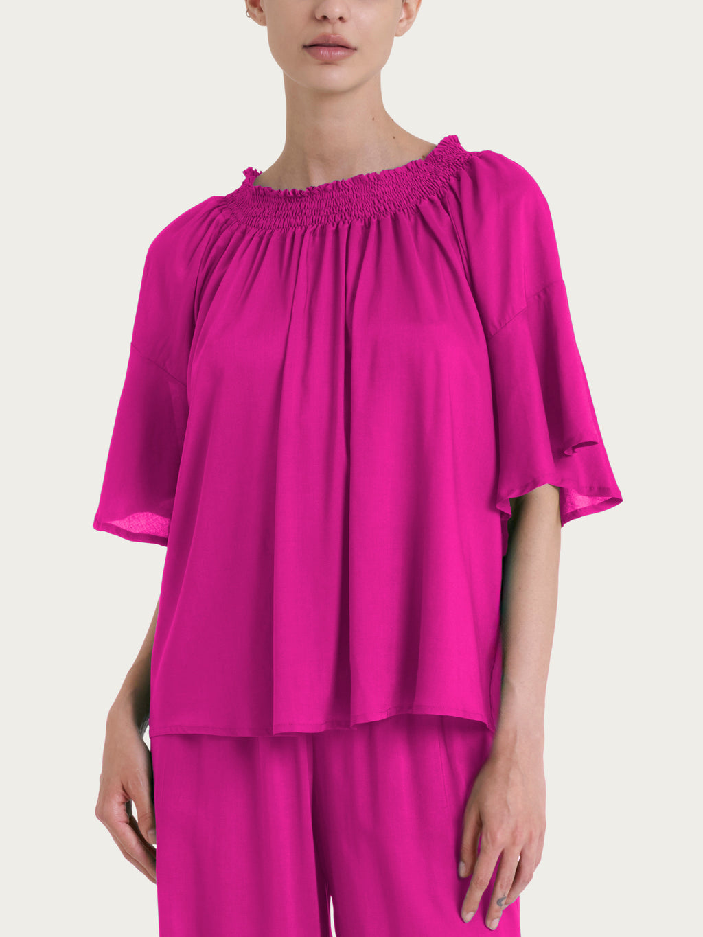 Ragno Ecoseta Curled T-Shirt Wild Aster maniche gomito