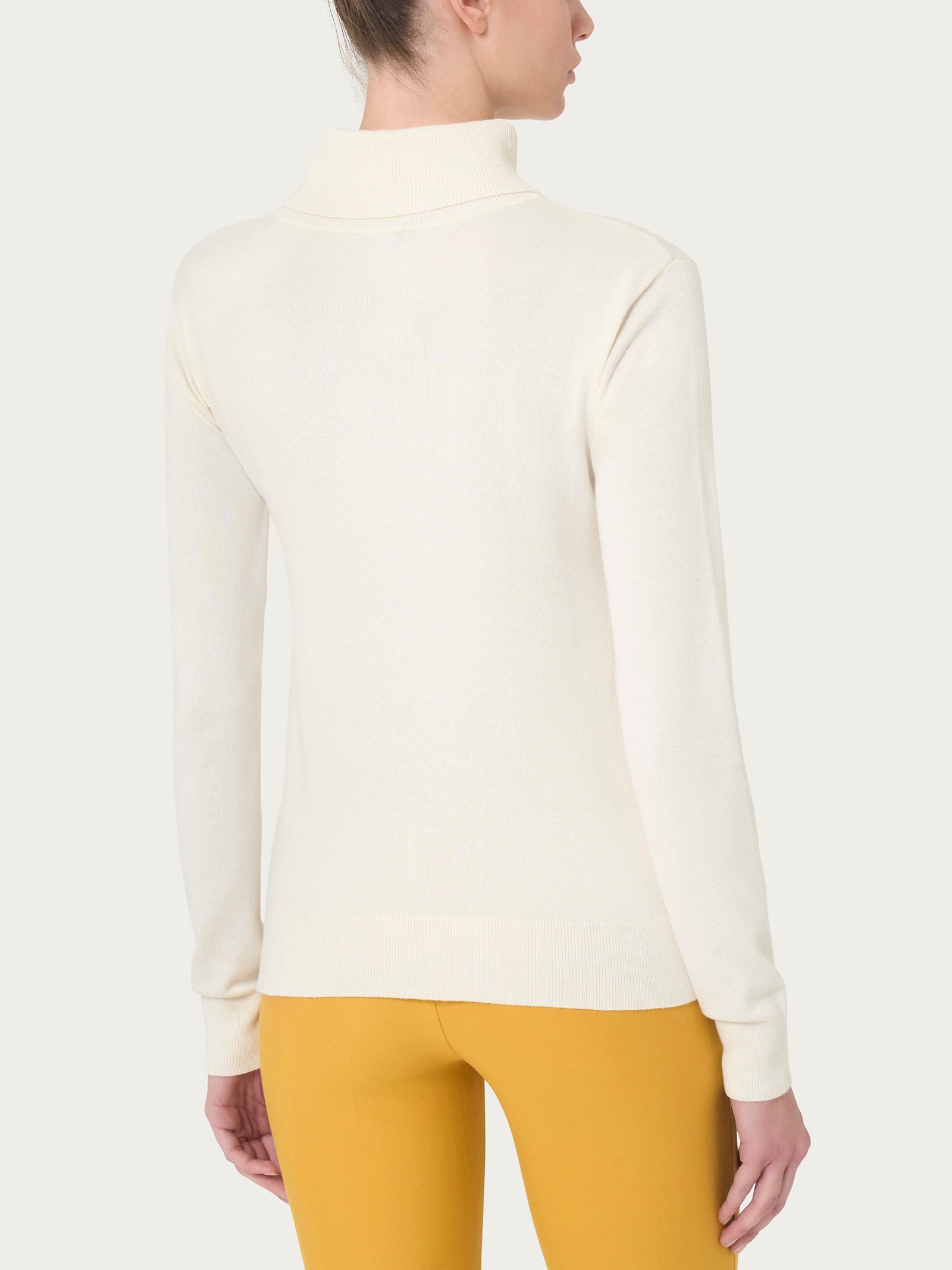 Ragno Four Seasons Dolcevita maglia avorio misto viscosa
