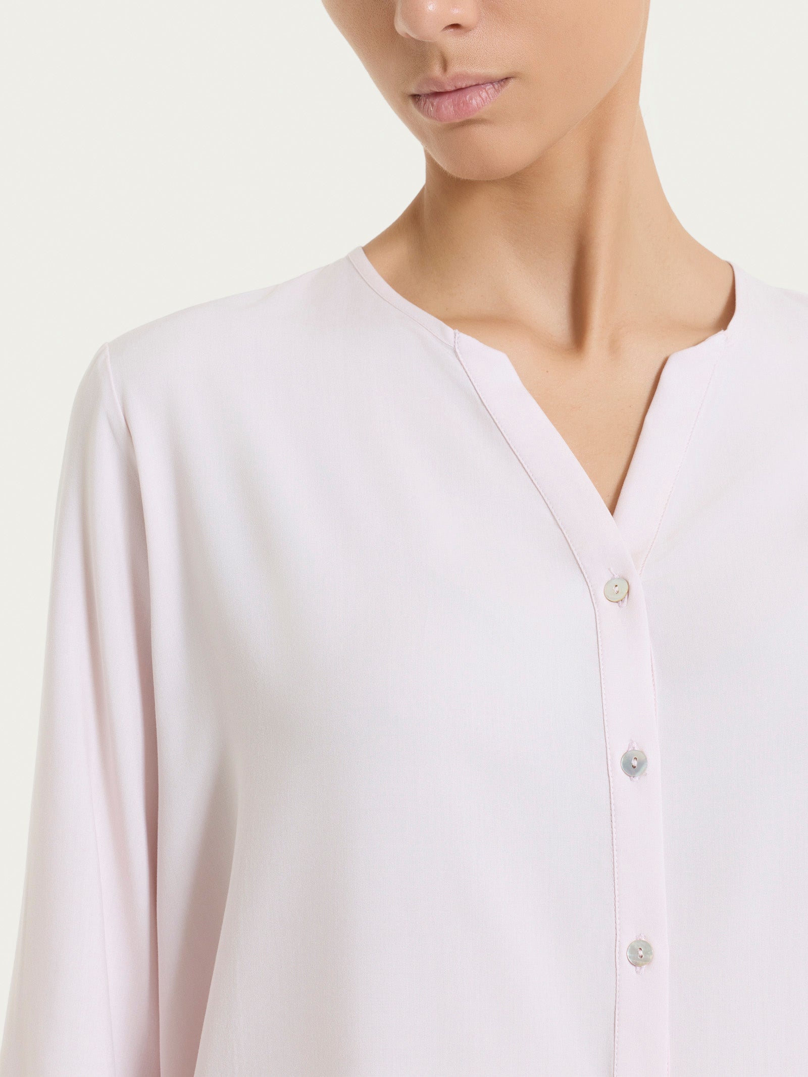 Ragno Voile Stretch serafino blusa rosa Hushed Violet