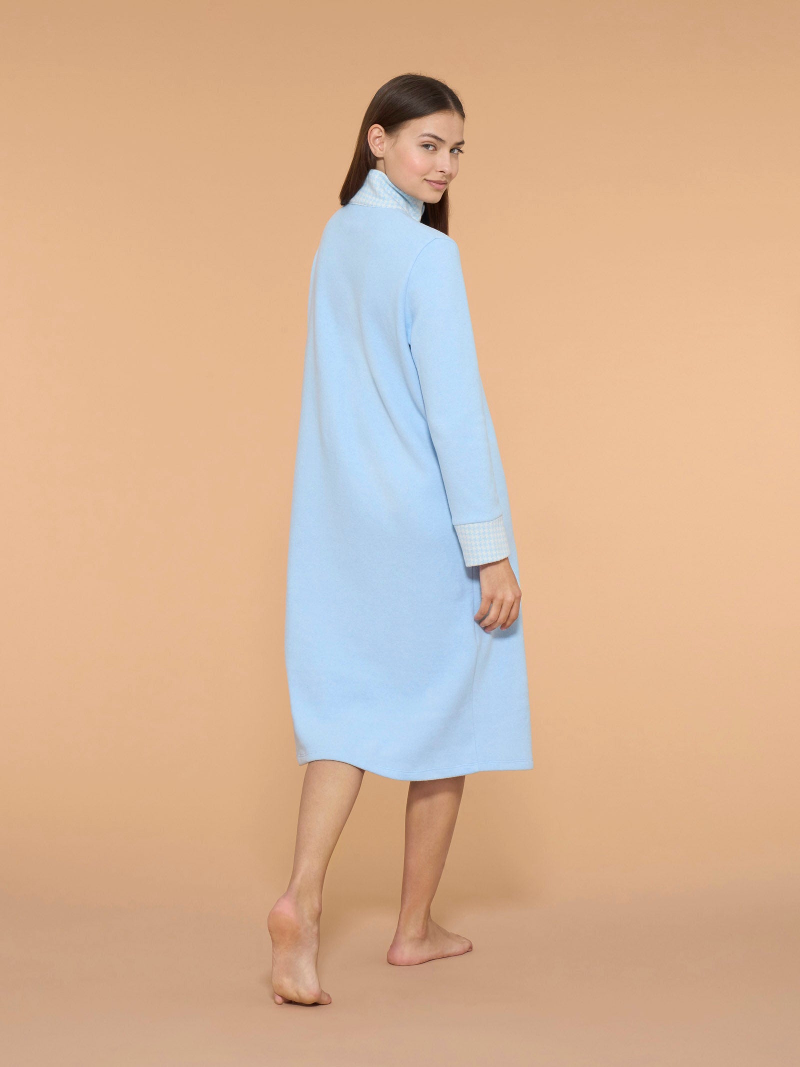 Ragno Cotton Eco Pile Vestaglia lunga Sky Blue cotone