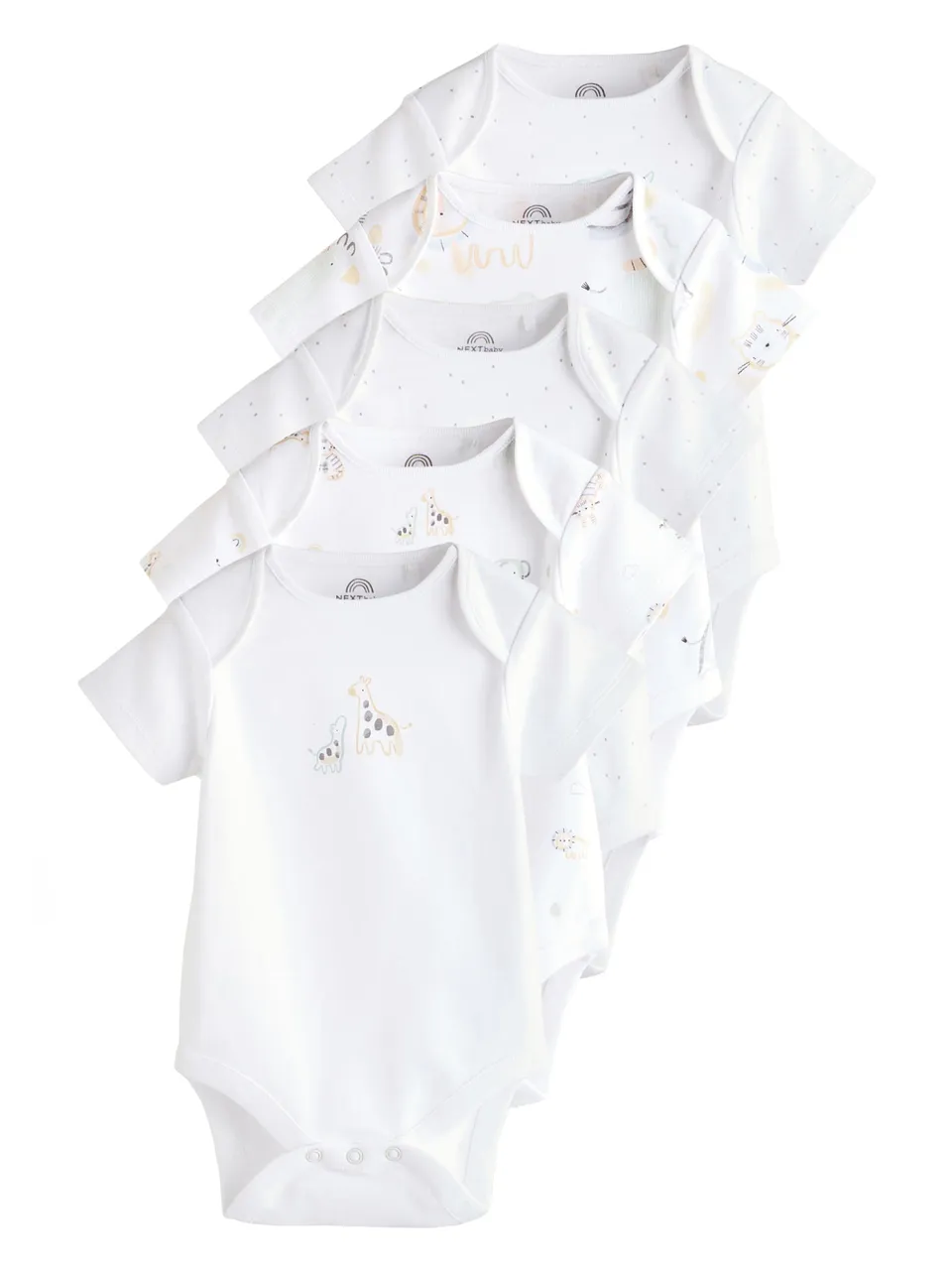 Next Body Neonato Maniche Corte Cotone Confezione da 5 Animali