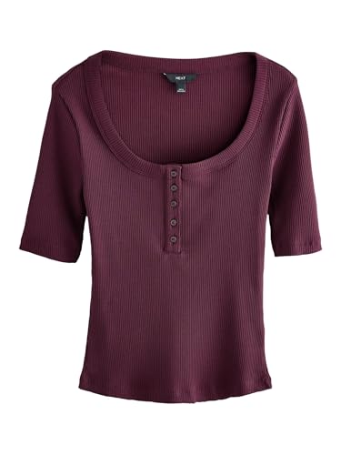 Next Top Henley Donna 46 Nero Coste Ampie Cotone