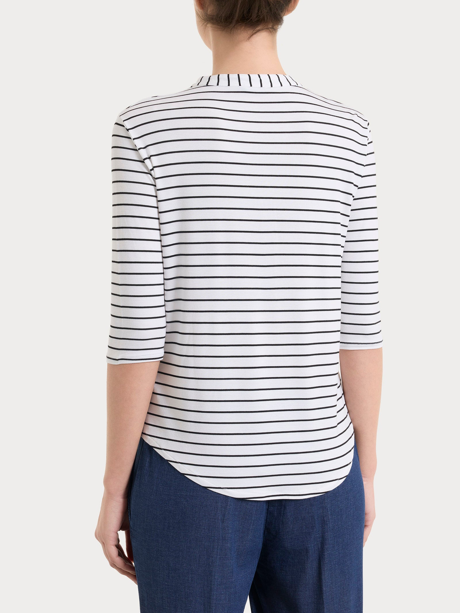 Ragno Summer Light maglietta righe serafino Fant.Bianco