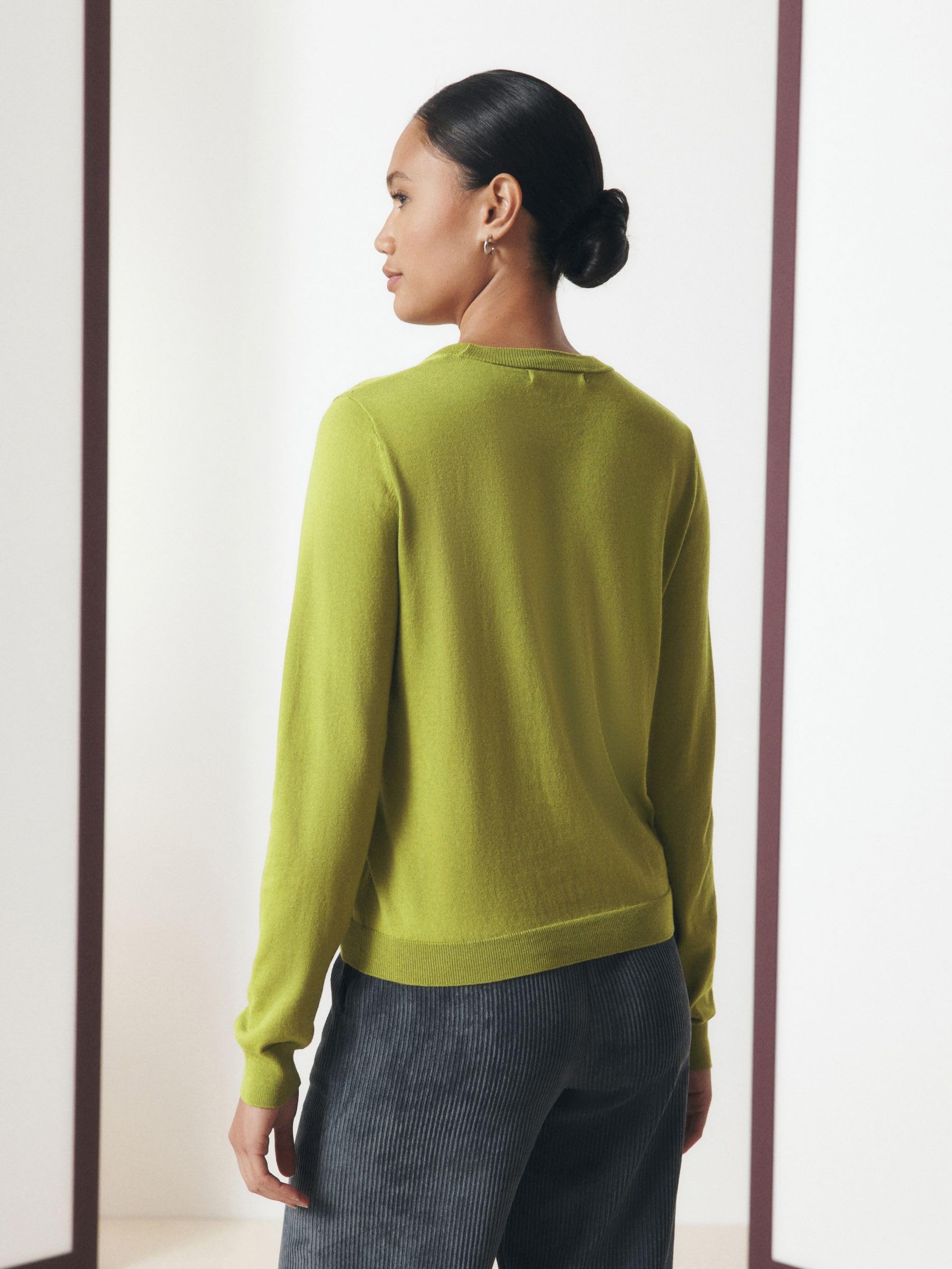 Next maglione donna girocollo misto cotone XS verde