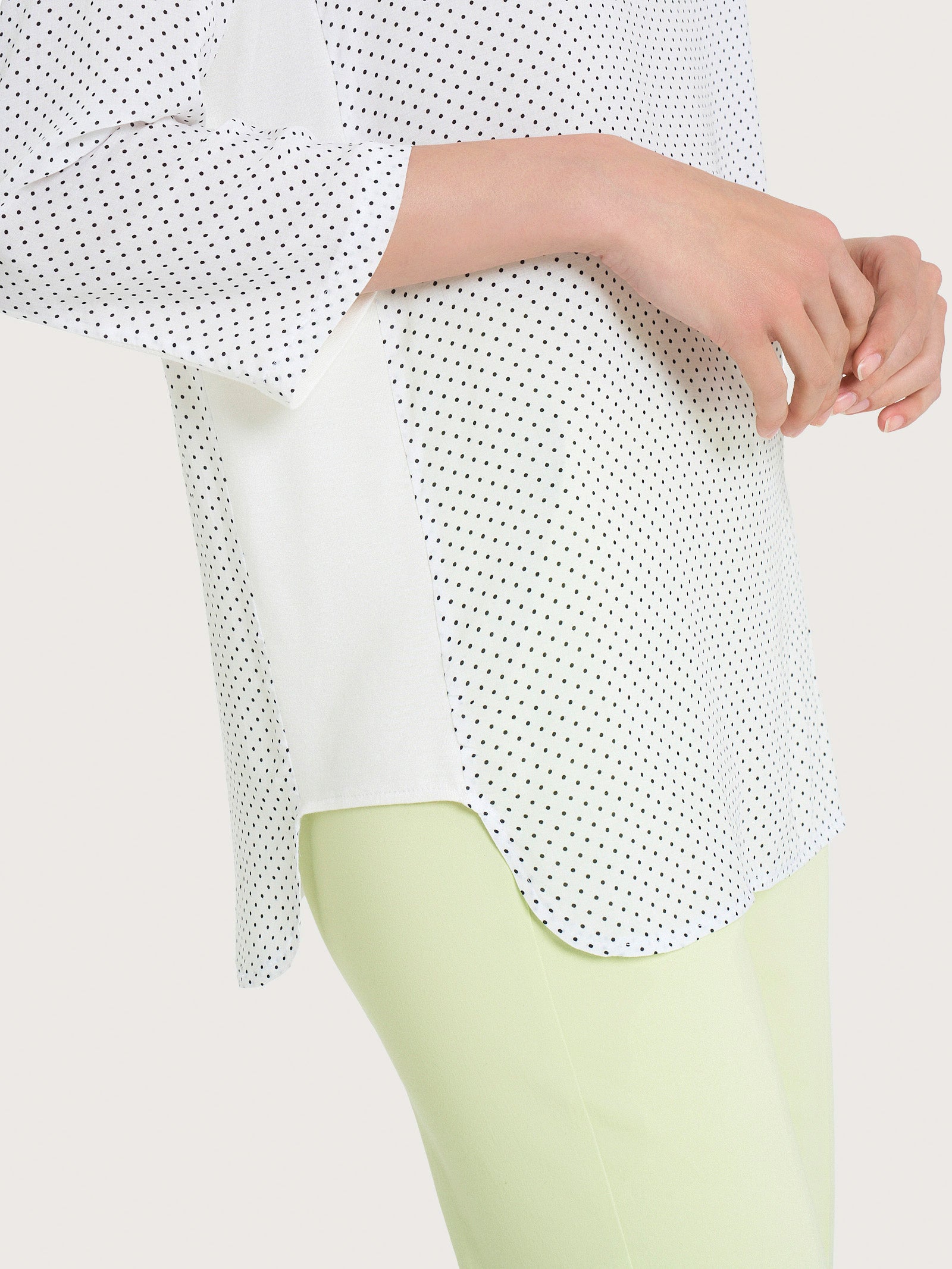 Ragno Viscosa Summer maglia pois bianco manica 3/4 Fant Bianco