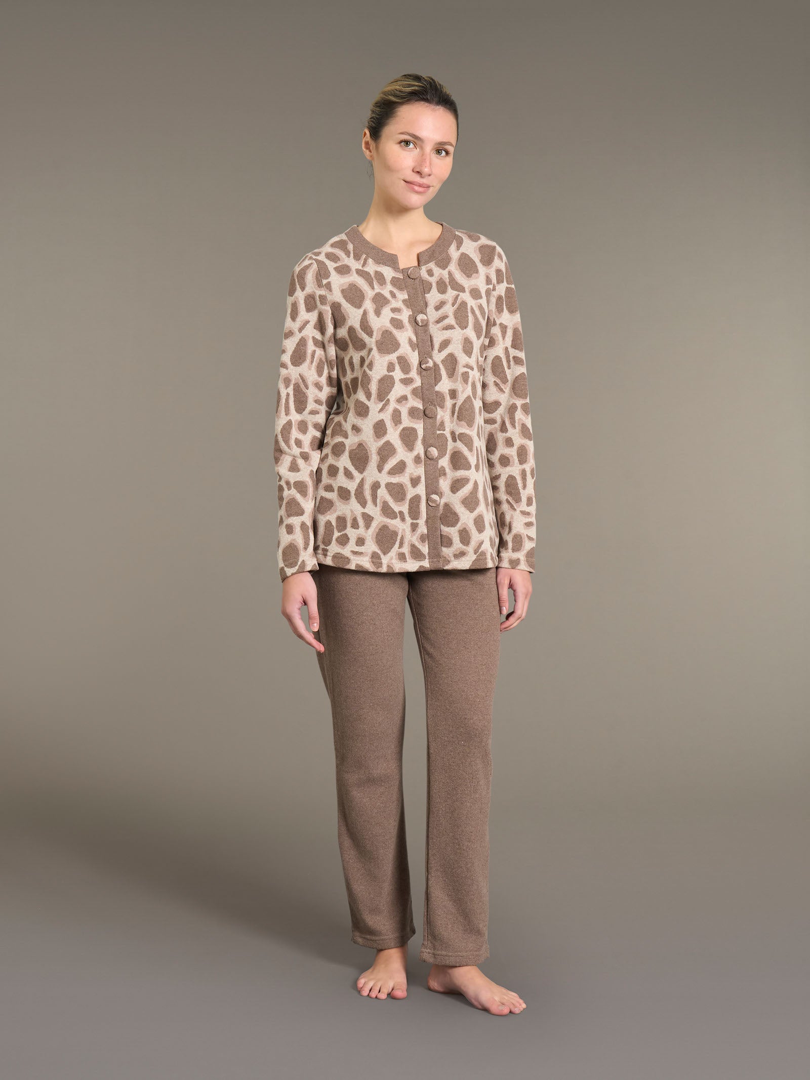 Ragno Sweet Emotion Pigiama Aperto Animalier Caffe pile