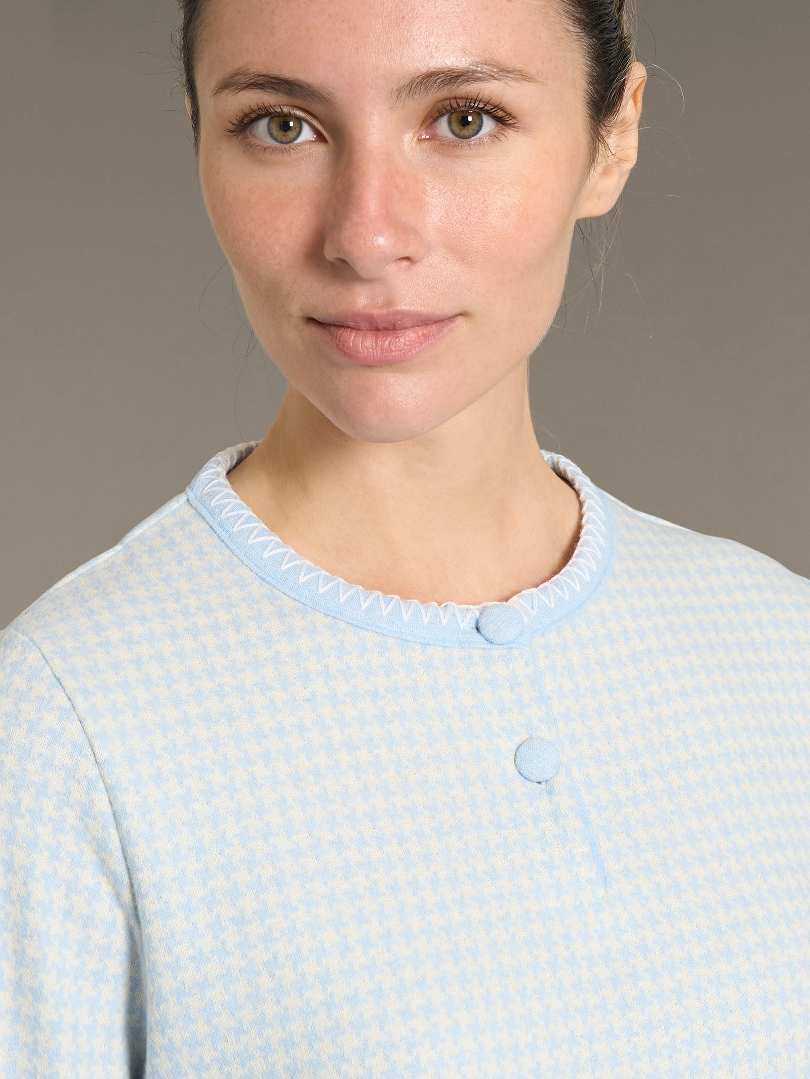 Ragno Cotton Eco Pile Pigiama Serafino Sky Blue Donna