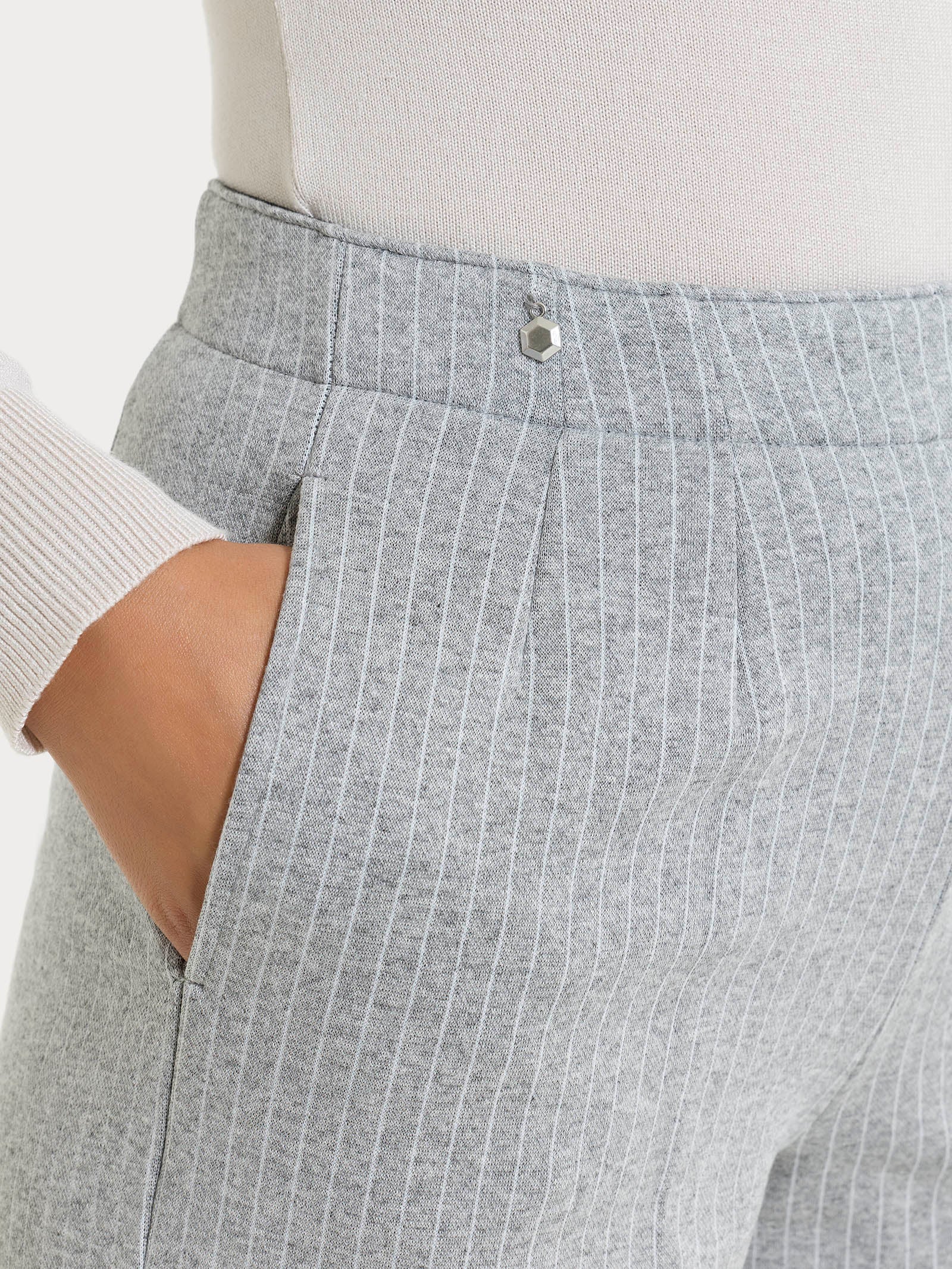 Ragno Compact pantalone ampio gessato Fant.Grigio Mel.