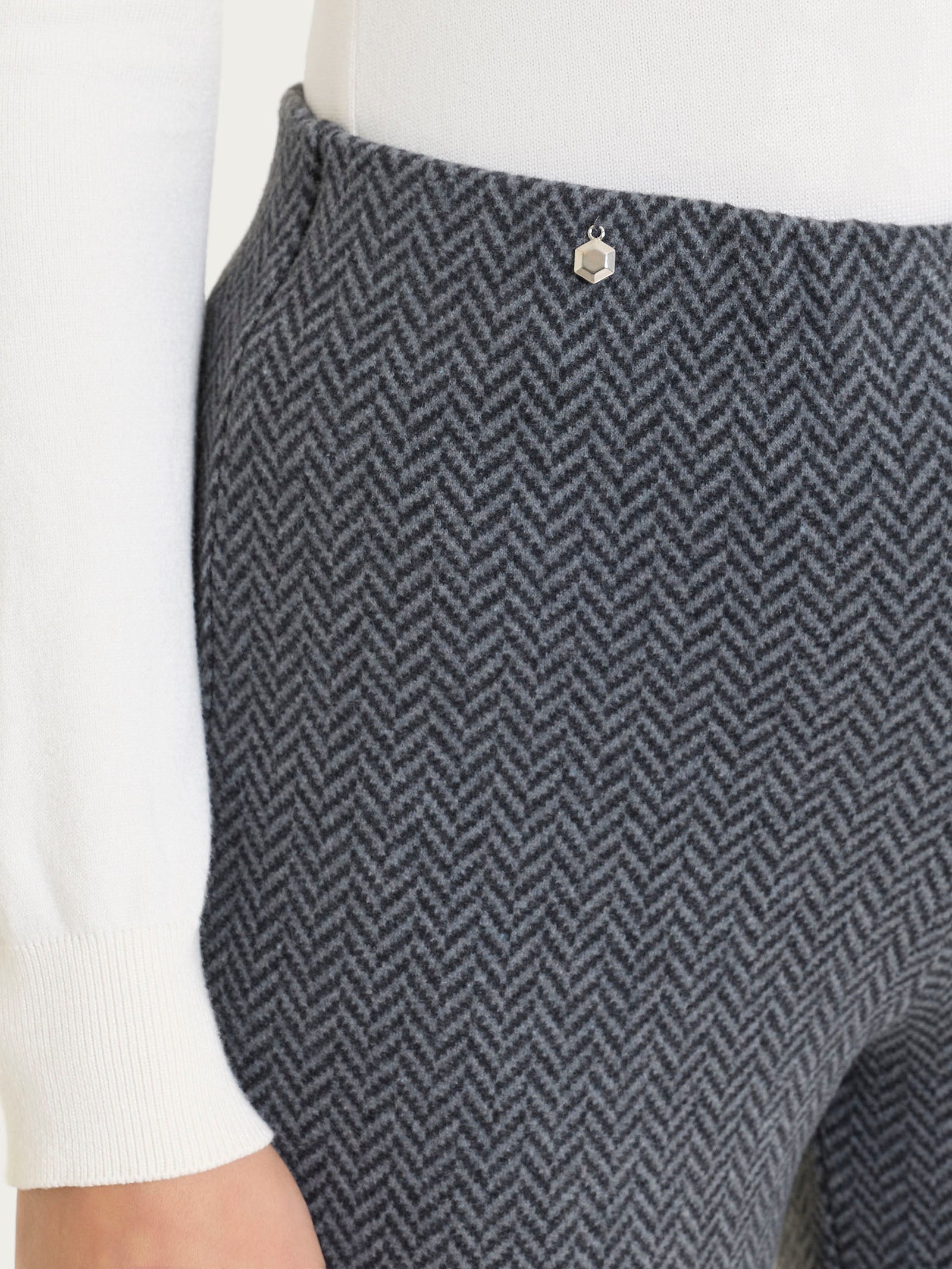 Ragno Eco Jacquard Pantalone Sigaretta skinny oscuro
