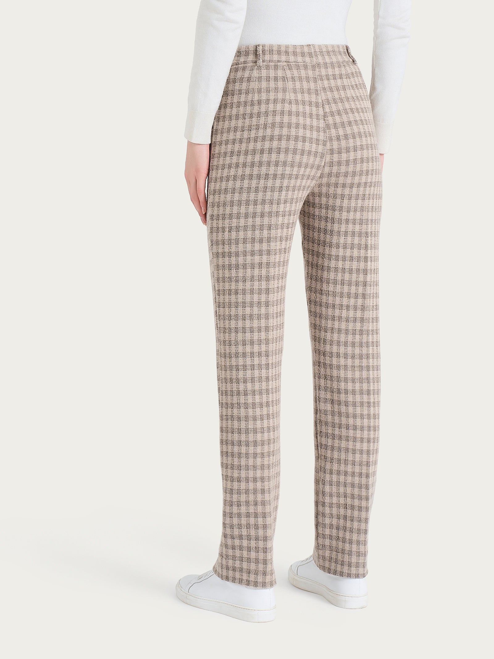 Ragno Eco Jacquard pantalone dritto misto lana pine bark