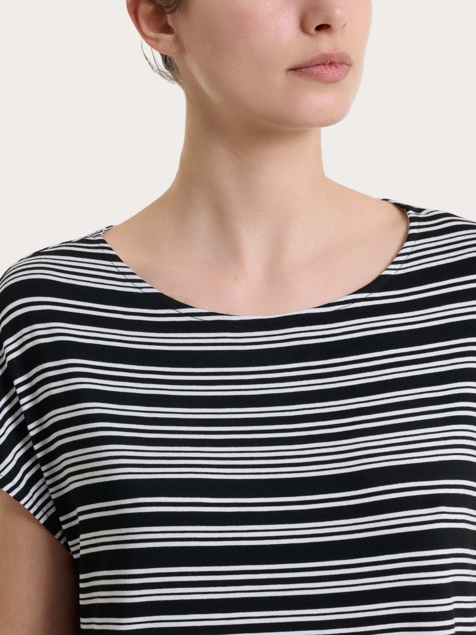 Ragno Viscosa Summer Maglietta Righe Fant. Nero Leggera
