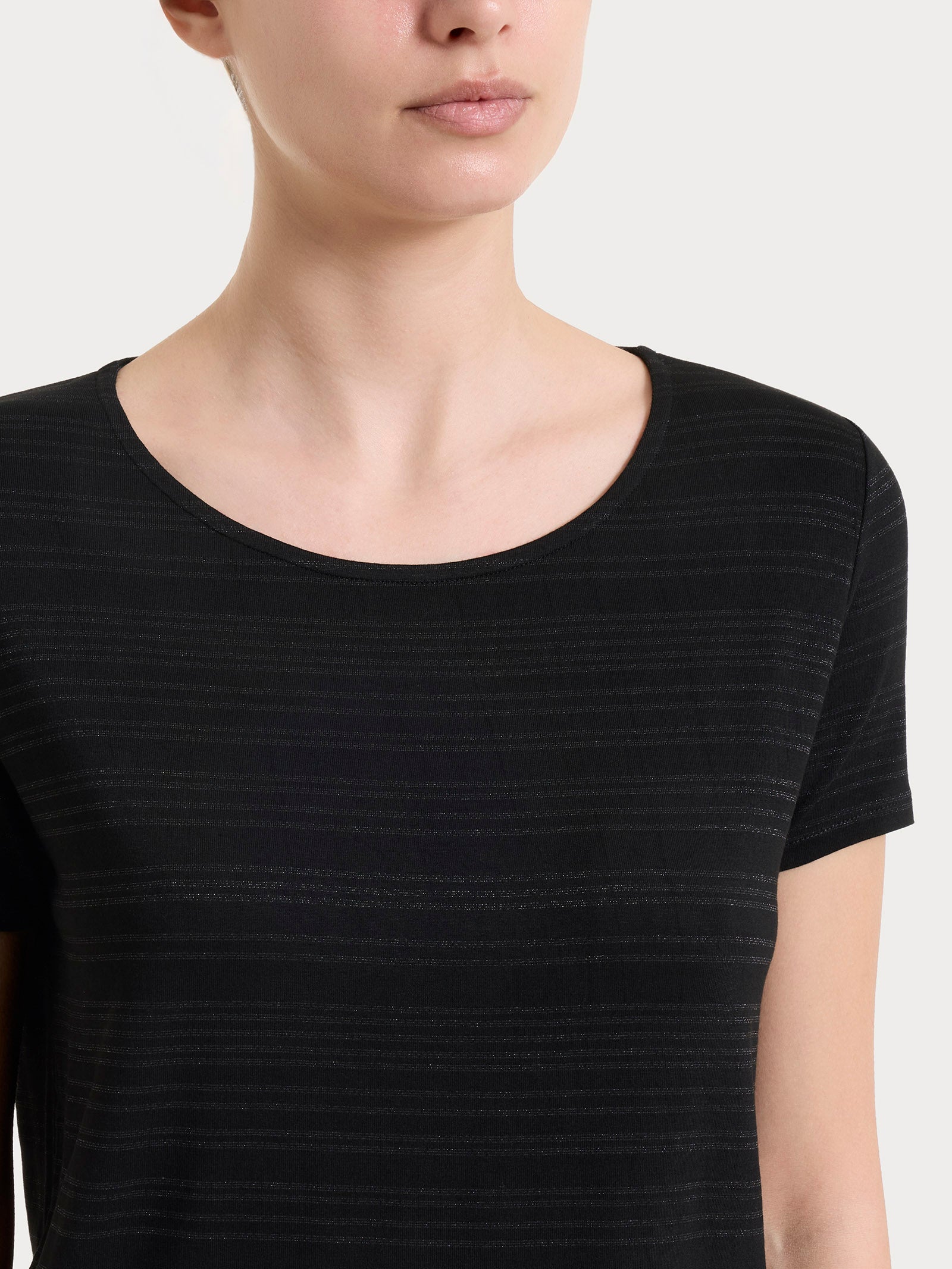 Ragno Viscosa Summer Maglietta Righe Fant Black Lurex
