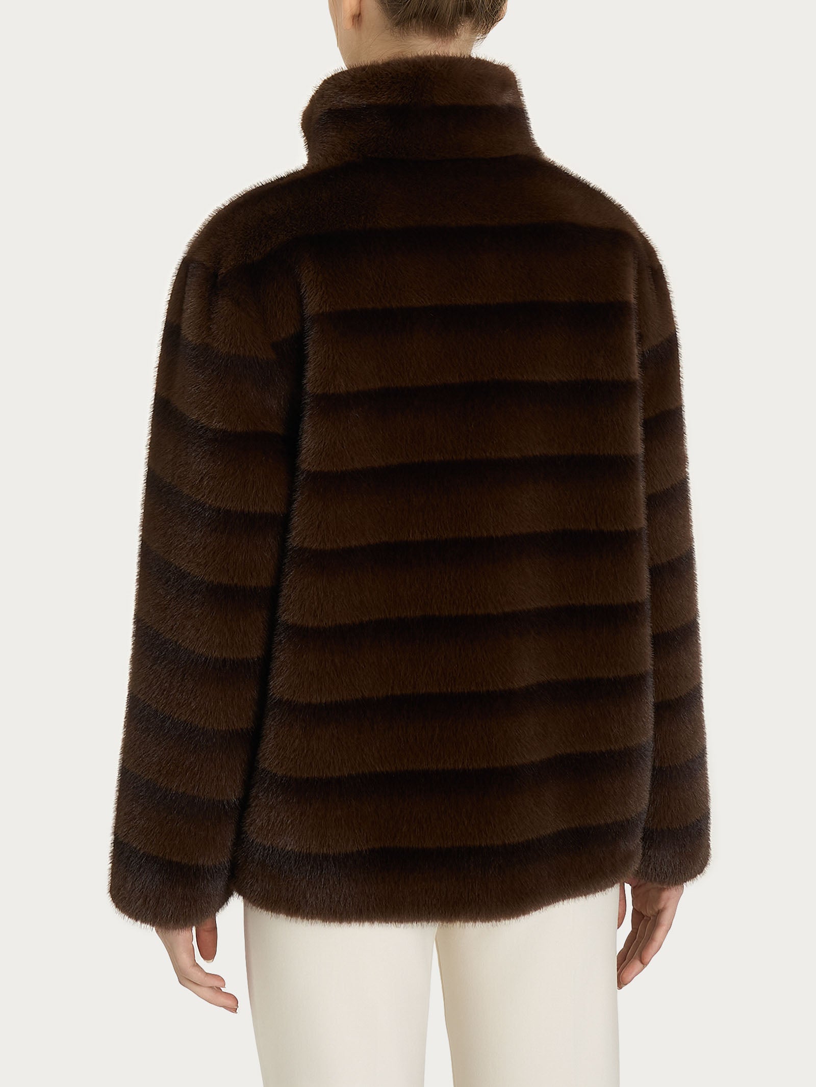 Ragno Vegan Fur Giacca Double-Face Chocolate Torte calda