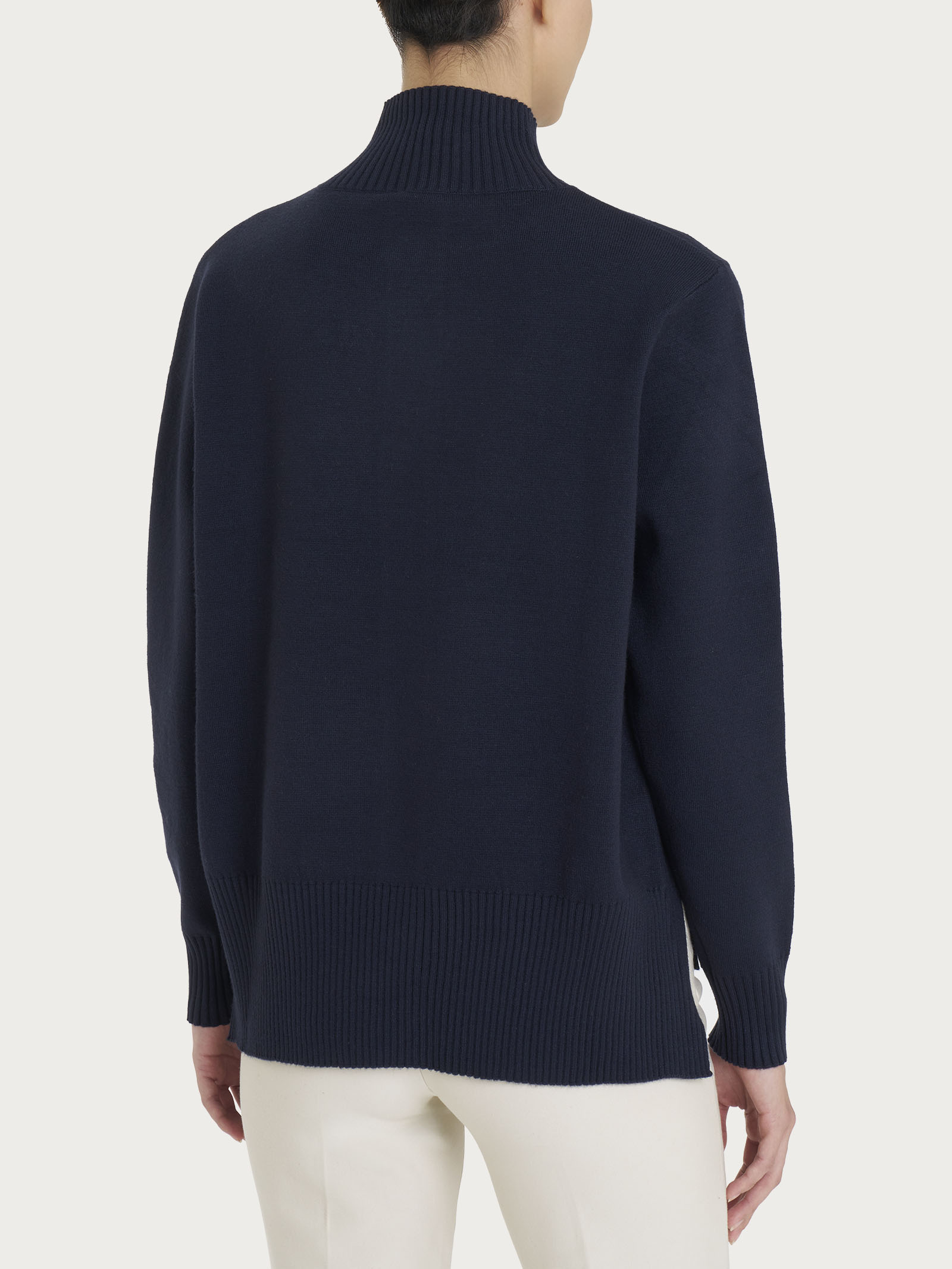 Ragno Super Soft Cardigan Collo Alto Blu caldo