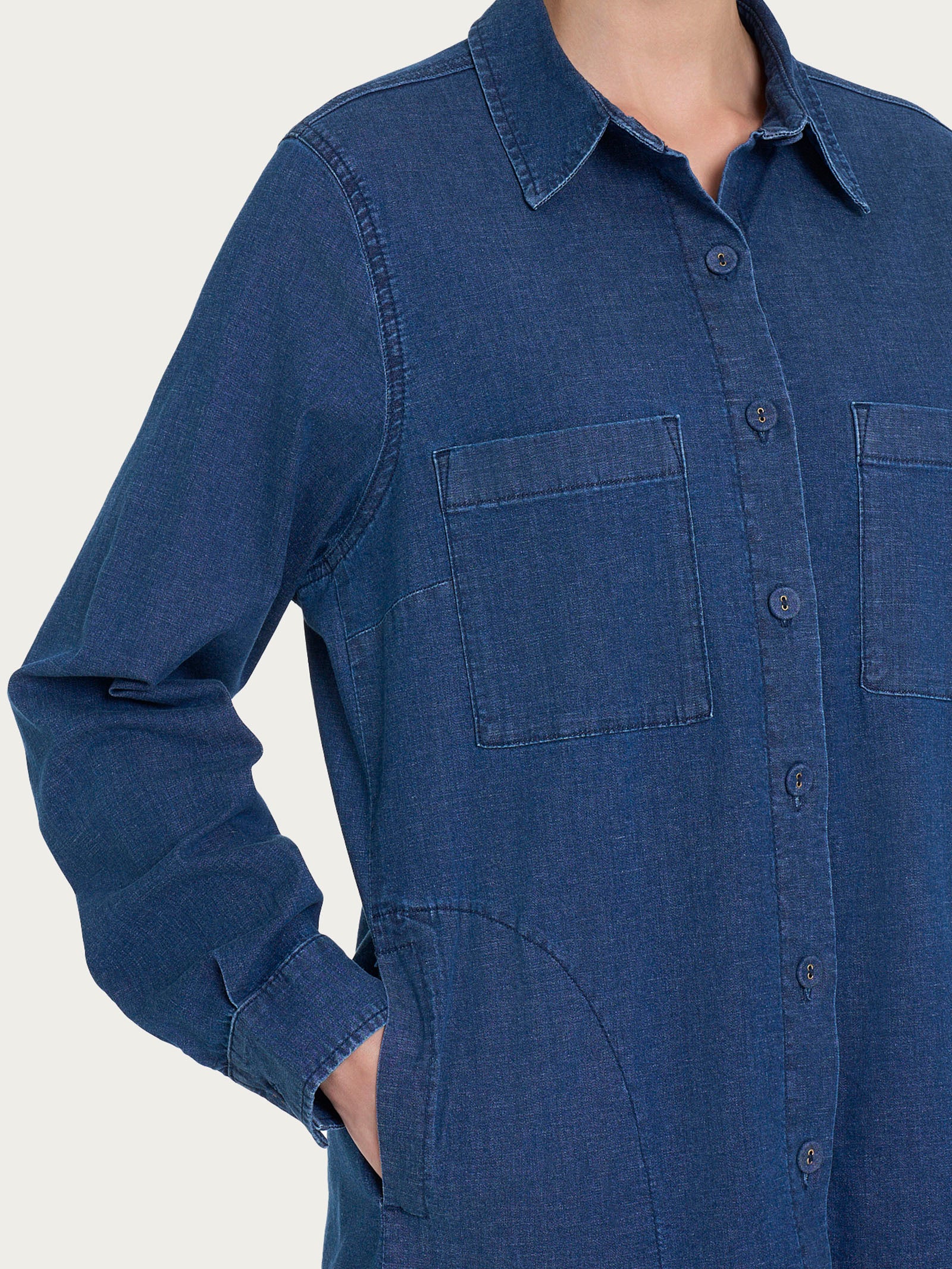 Ragno Super Light Denim Shacket camicia indigo leggera