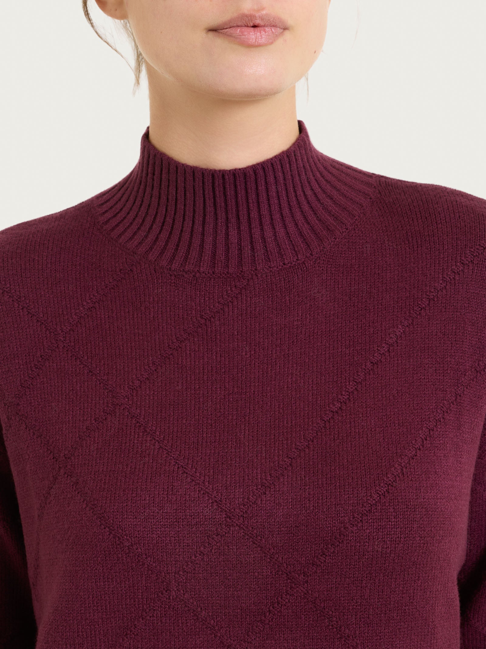 Ragno Super Soft Lupetto Check Maglia Donna Viola Fig