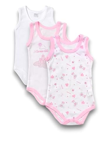 Lady C Jersey Baby Body Cotone Senza Maniche Bimbo 3 Pezzi