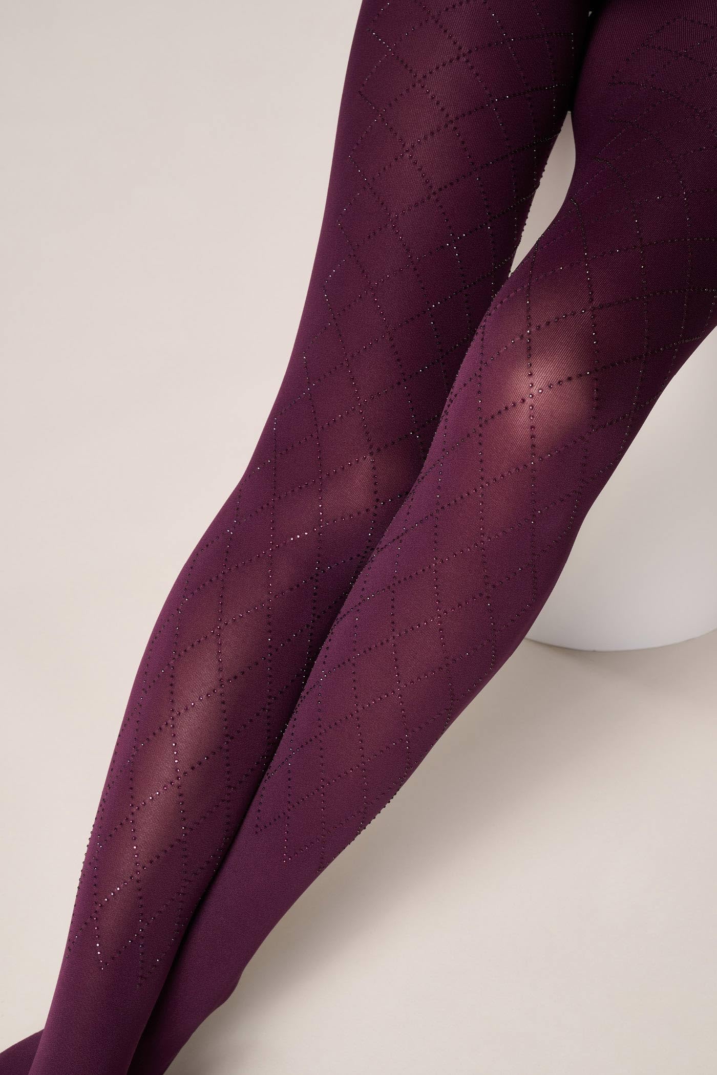 Goldenpoint Collant Strass Diamond Donna applicazione luminosa