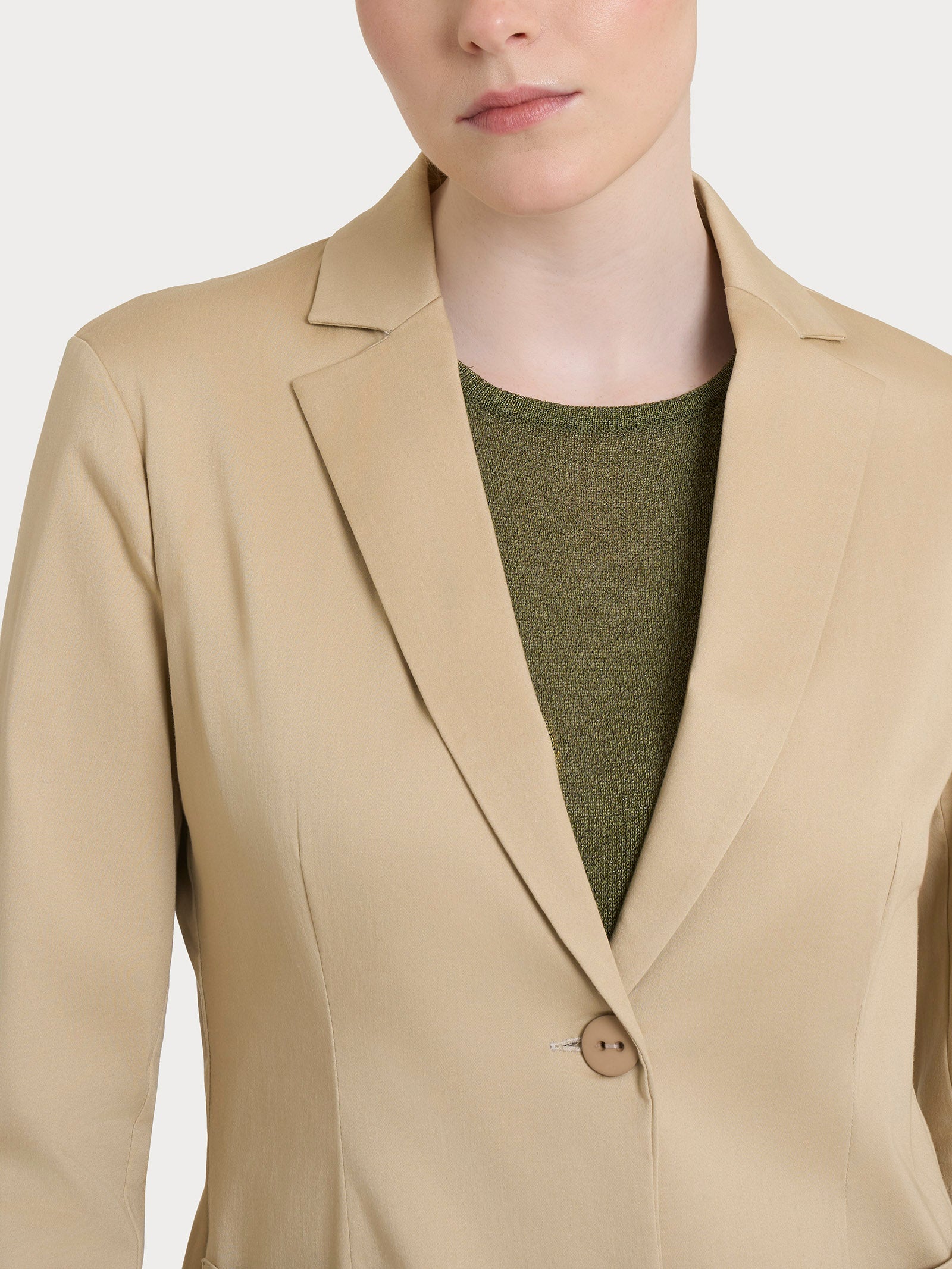 Ragno Satin Power due bottoni blazer irish cream cotone