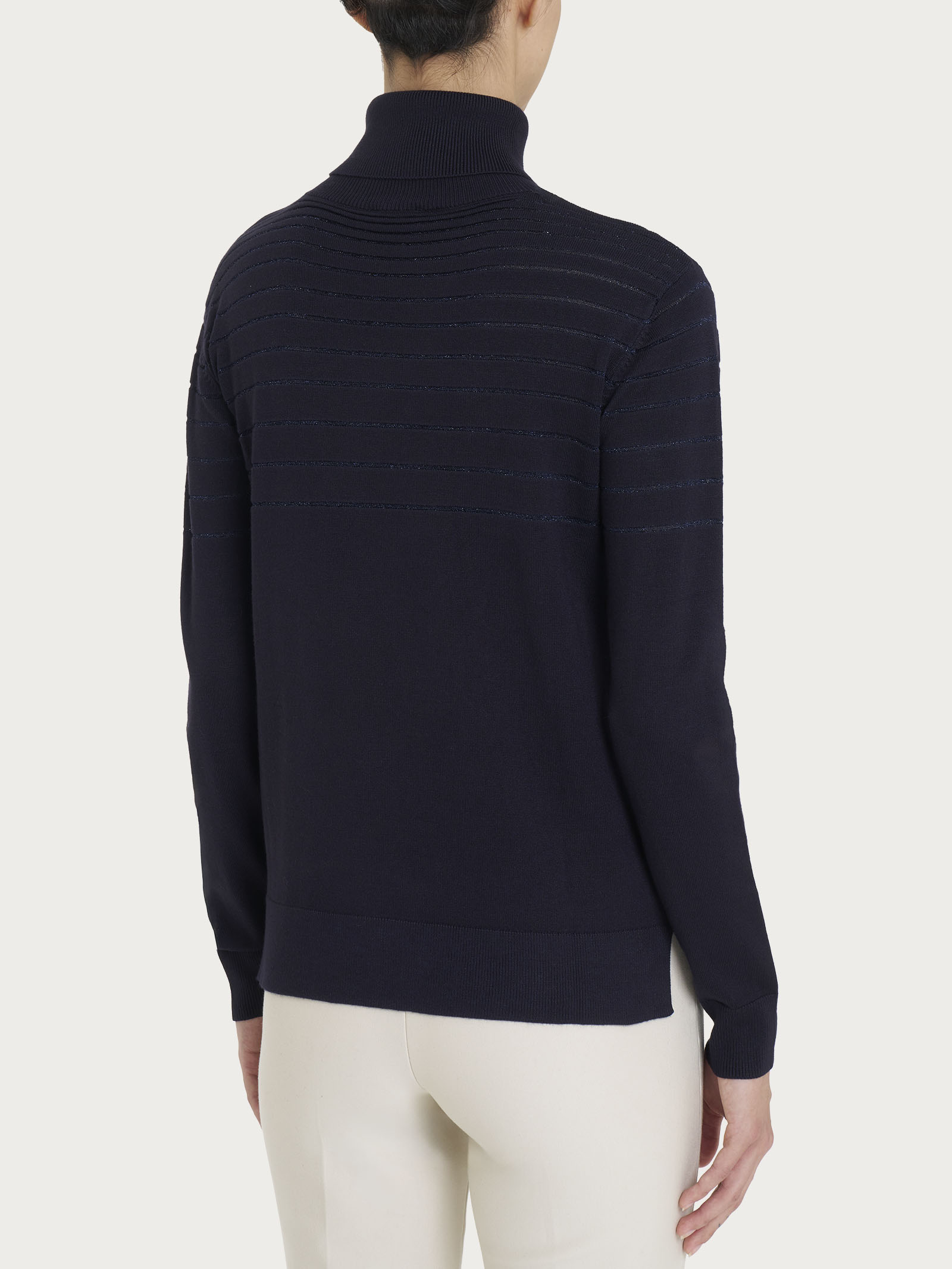 Ragno Four Seasons Dolcevita Righe Lurex Blu