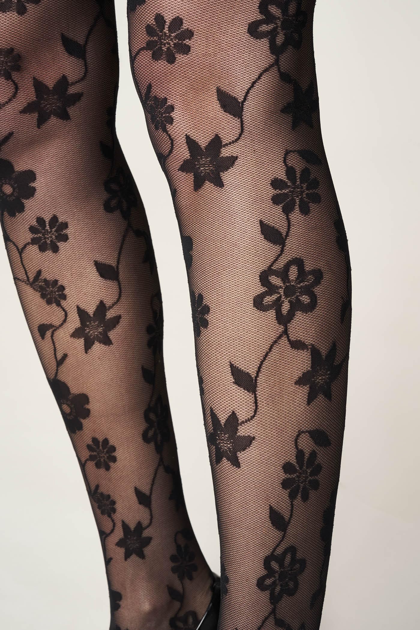 Goldenpoint collant donna ramage floreale fantasia