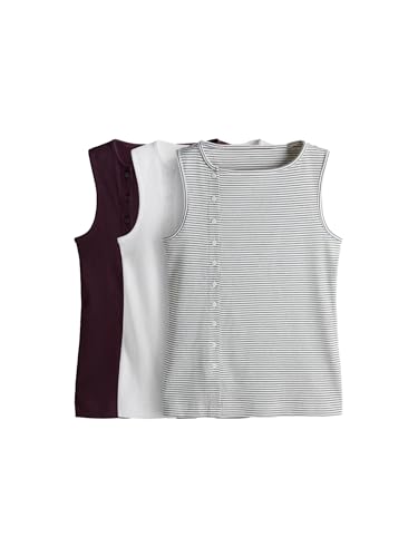 Geo Next The Set Canotte Donna Bottoni Laterali Confezione da 3