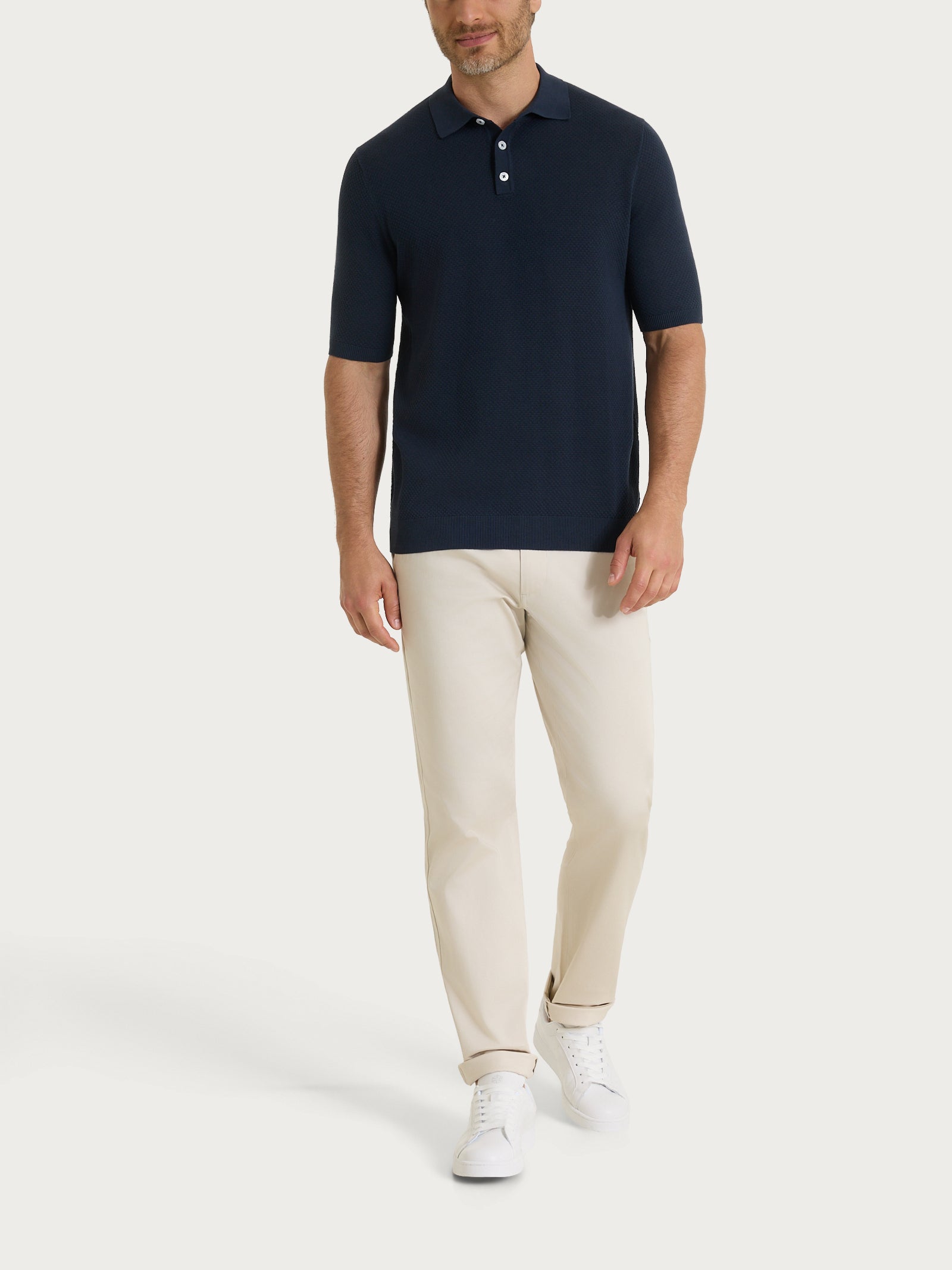 Ragno Puro Cotone polo uomo nido d'ape blu