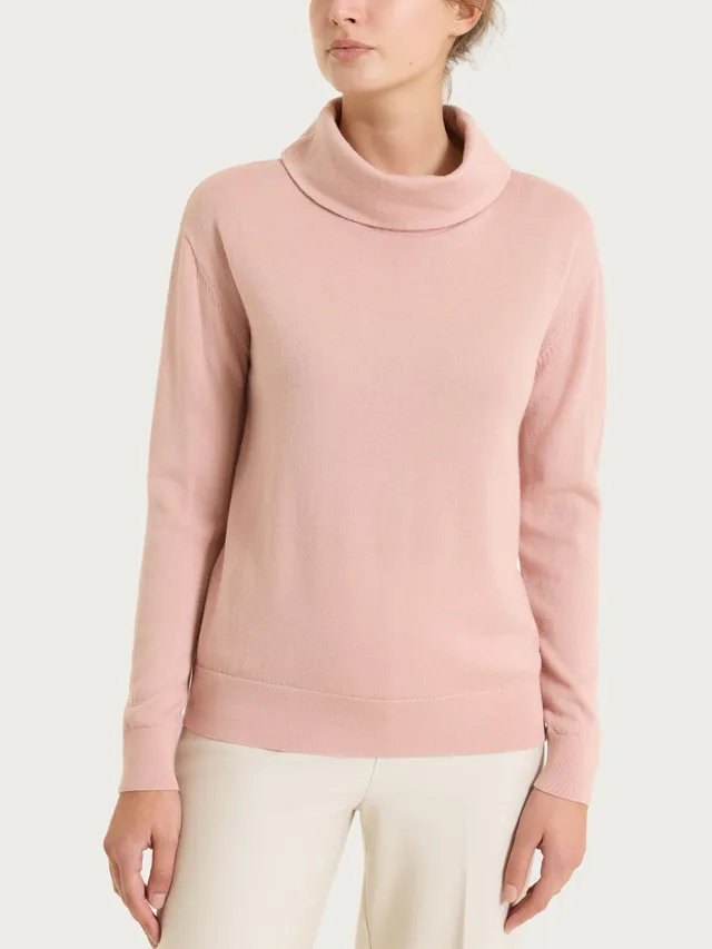 Ragno Merino Soft Maglia Collo Ciambella Cameo Rose lana