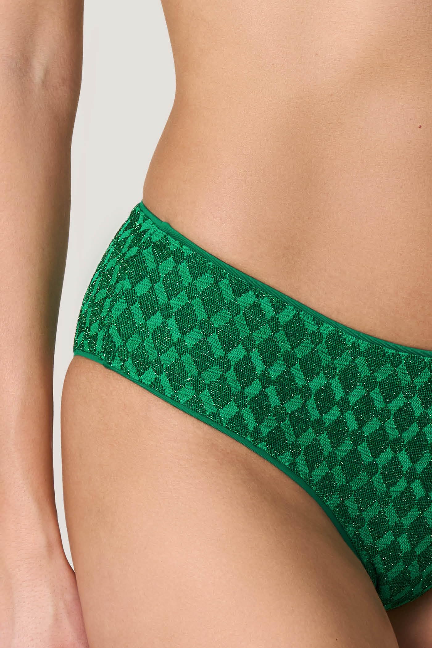 Goldenpoint Zellij Slip Bikini Fianco Alto Fantasia Bicolore