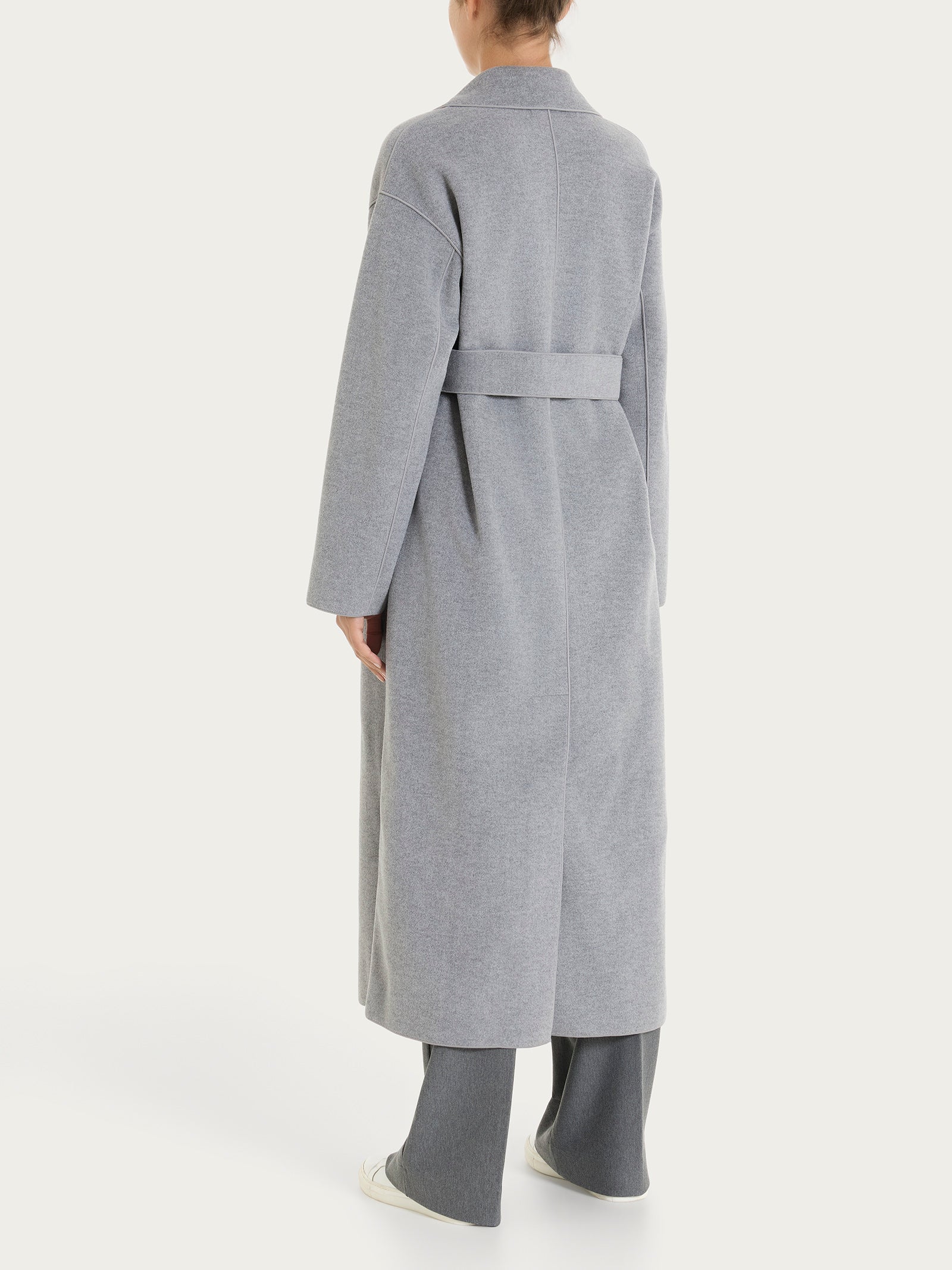 Ragno Vegan Wool Cappotto Lungo Bottoni Grigio Caldo