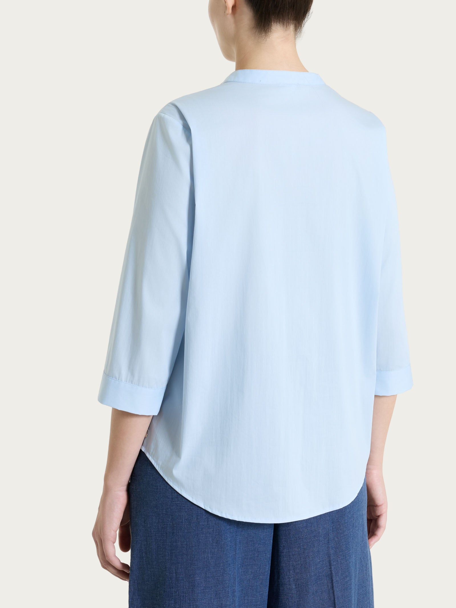 Ragno Puro Cotone camicia pieghe skyway scollo V