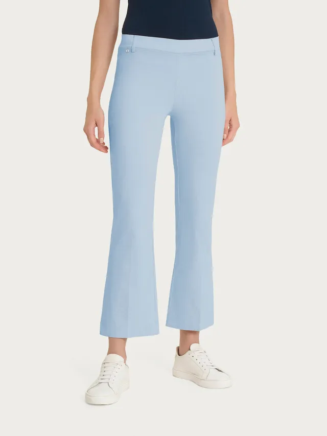 Ragno Satin Power Pantalone Flare Dusty Blue cotone