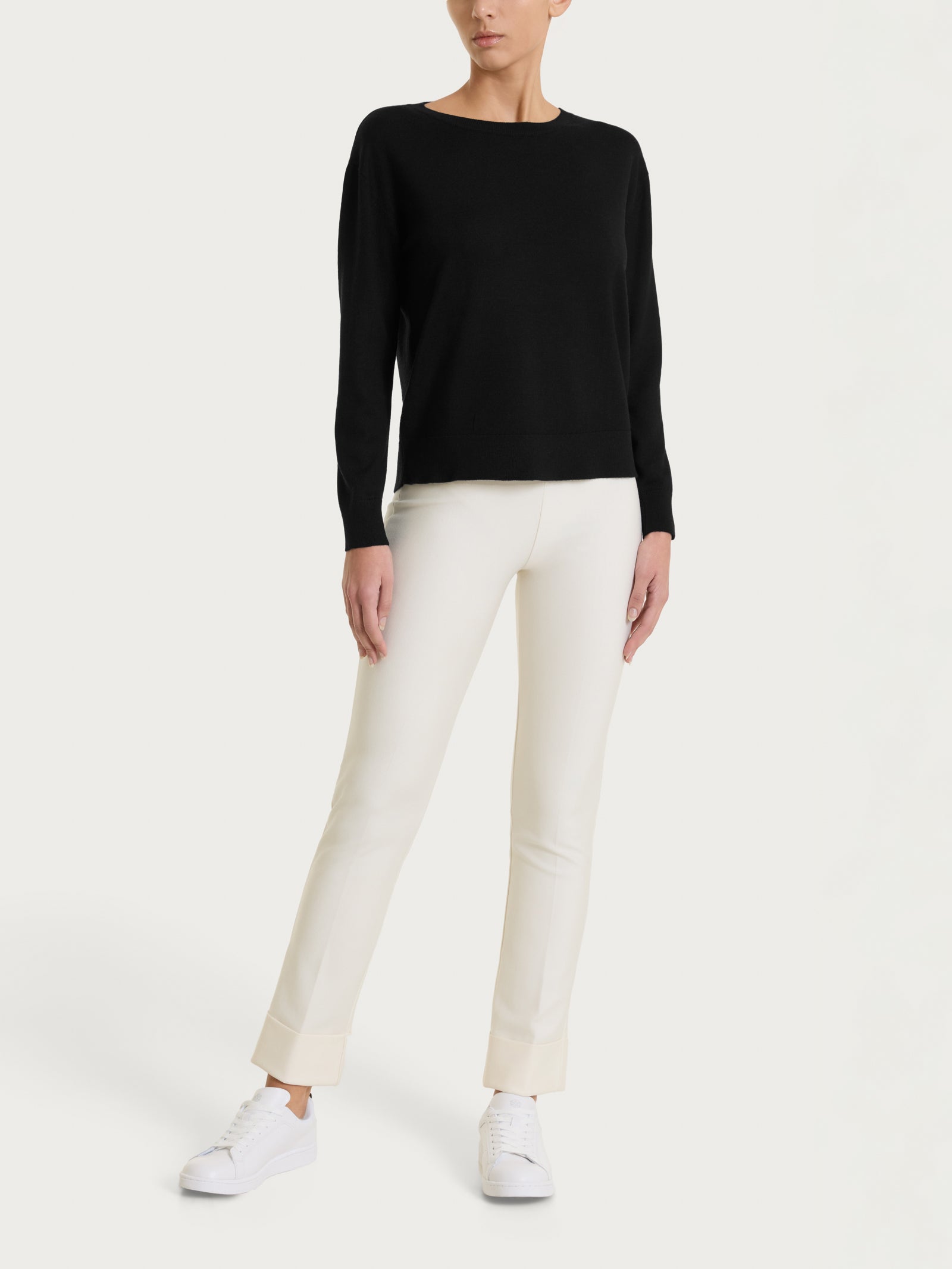 Ragno Merino Soft maglia barchetta lana nera manica lunga