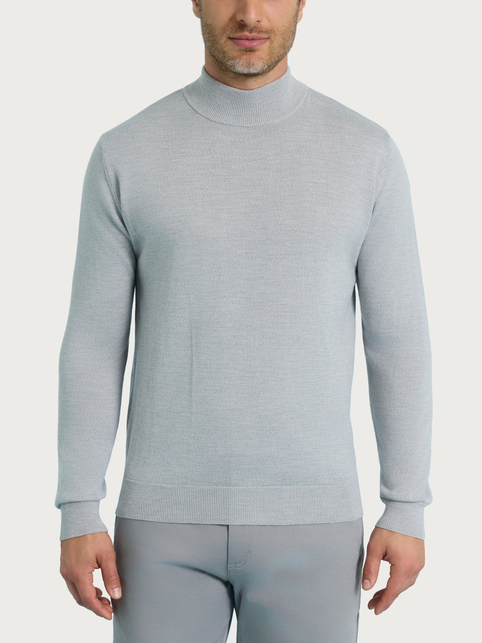 Ragno Merino Soft Lupetto Uomo Grey Mel. pura lana