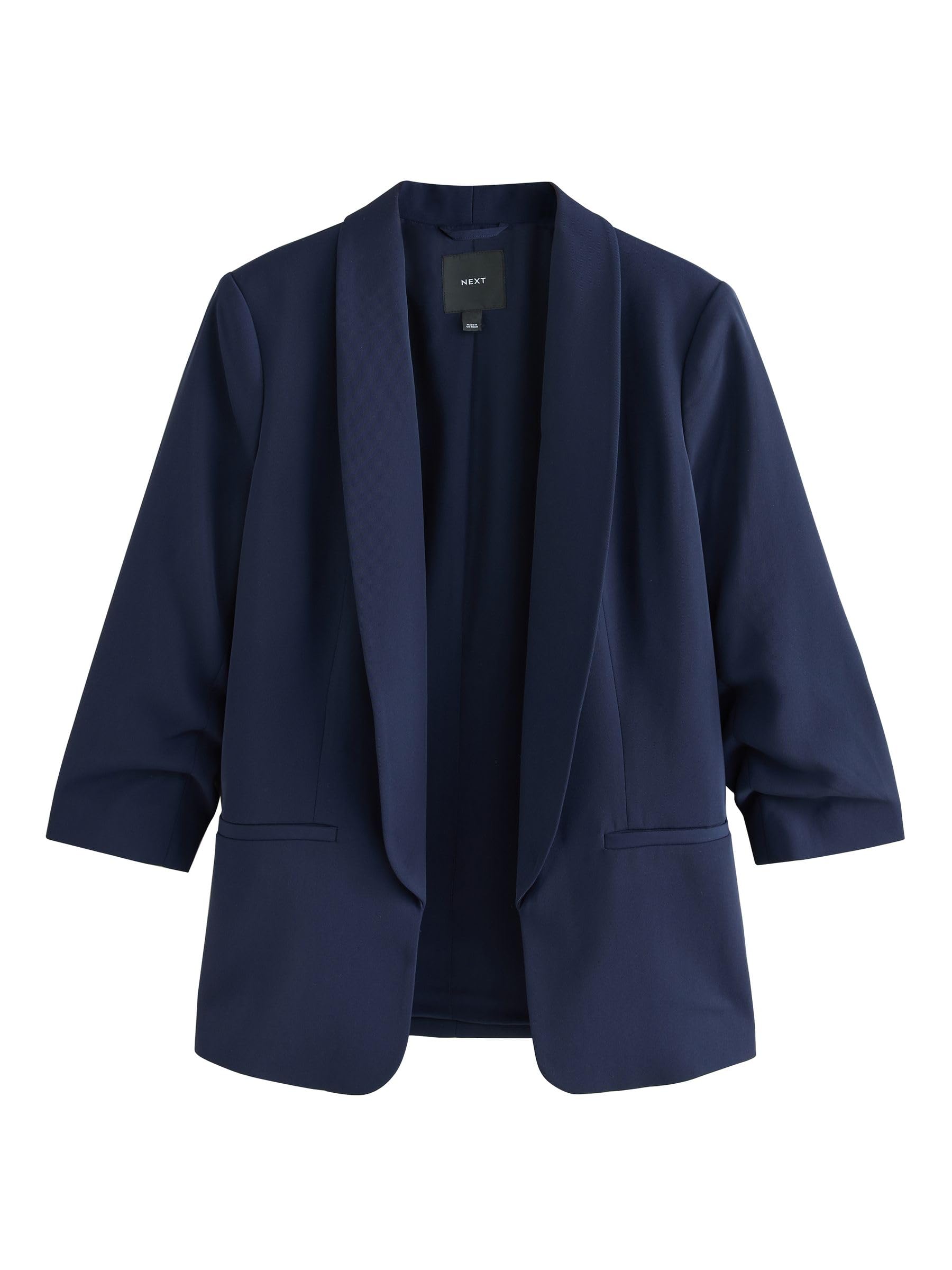 Next Blazer Comodo Maniche Arricciate Donna Nero Stiro Facile