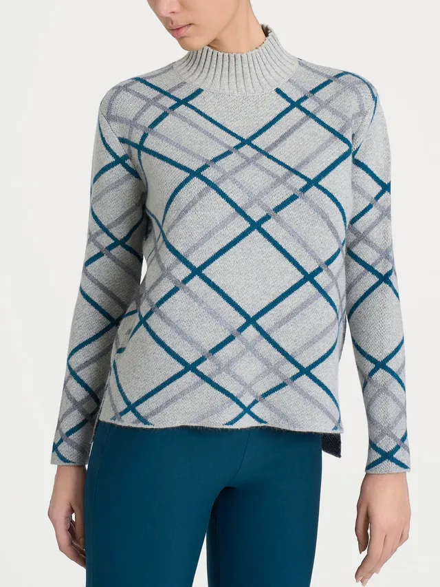 Ragno Natural Soft Lupetto Check Maglia Ghiaia Mel.