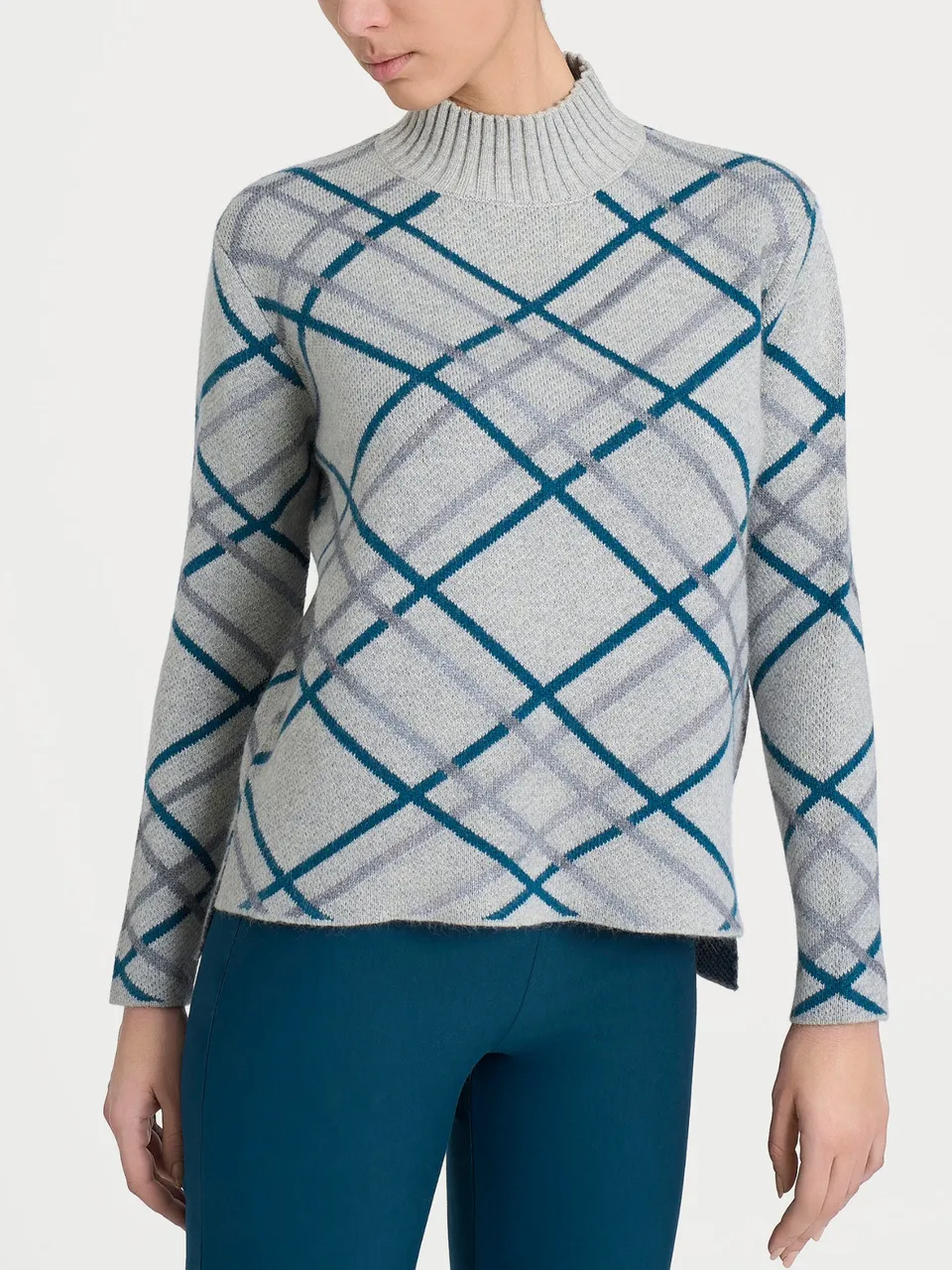 Ragno Natural Soft Lupetto Check Maglia Ghiaia Mel.